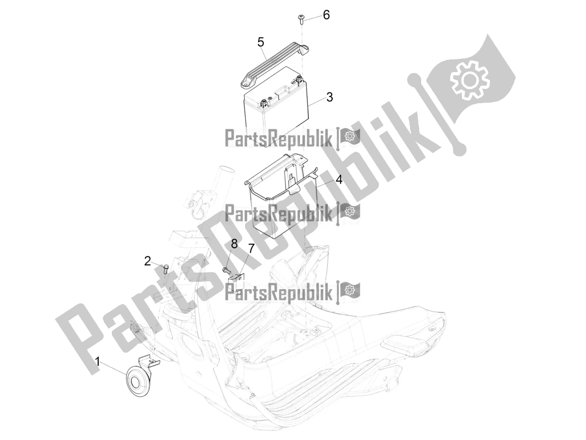 All parts for the Remote Control Switches - Battery - Horn of the Vespa Sprint 50 4T 3V 2018