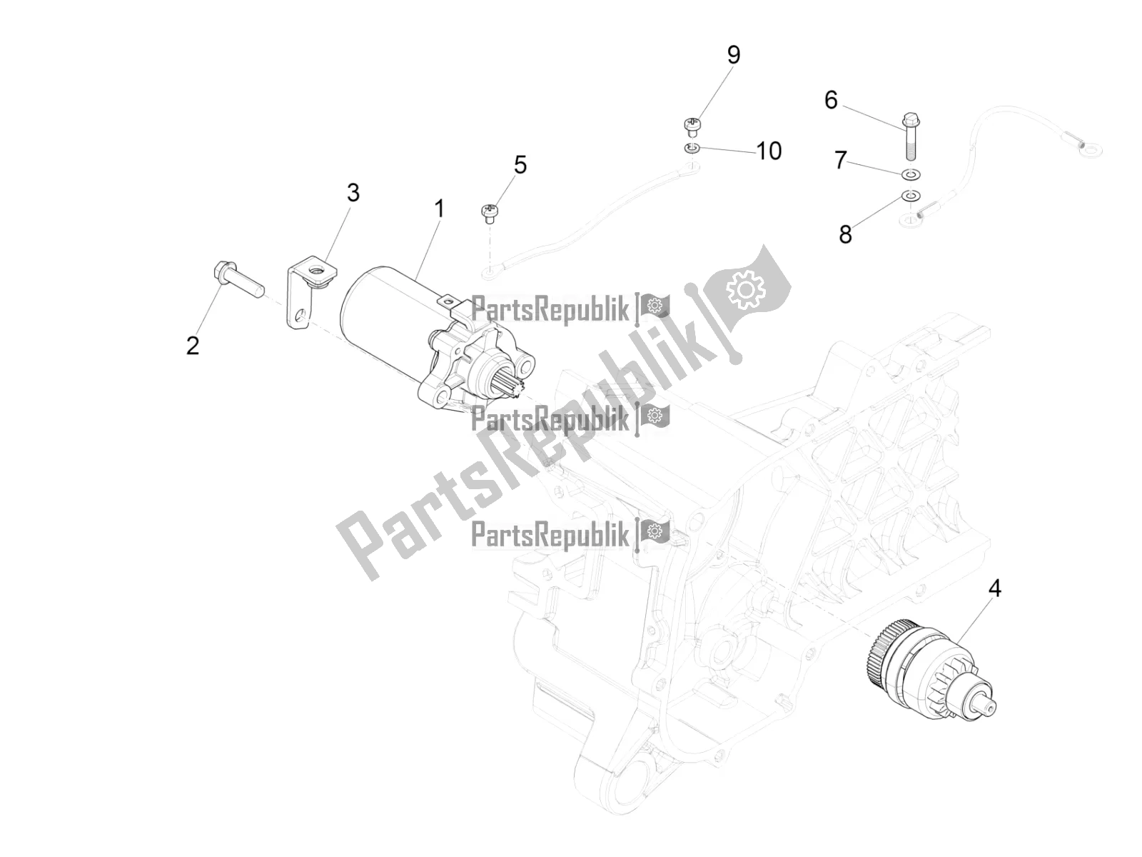All parts for the Stater - Electric Starter of the Vespa Sprint 50 4T 3V 2018