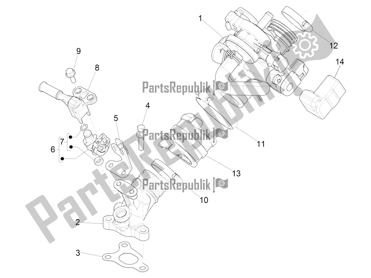 Wszystkie części do Throttle Body - Injector - Induction Joint Vespa Sprint 50 4T 3V 2018