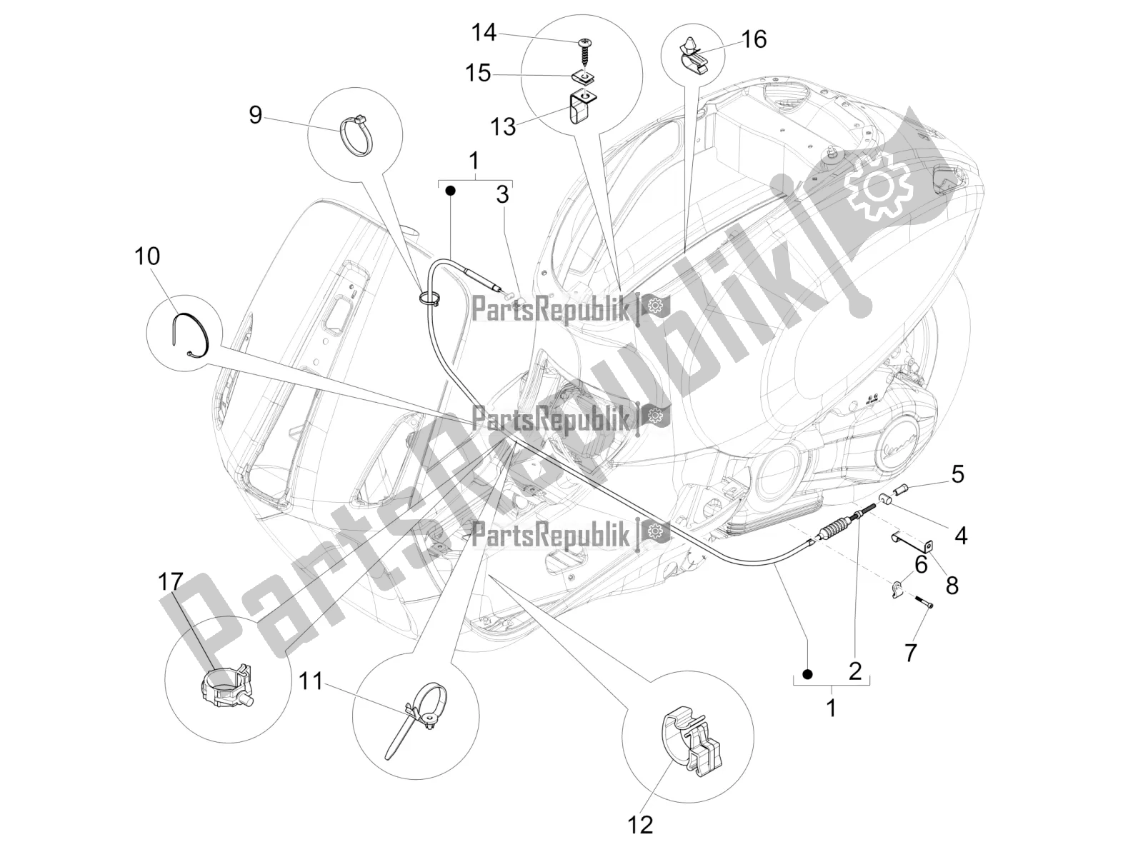 All parts for the Transmissions of the Vespa Sprint 50 4T 3V 2018