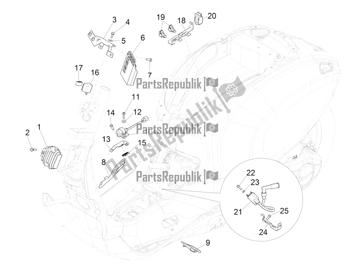 All parts for the Voltage Regulators - Electronic Control Units (ecu) - H. T. Coil of the Vespa Sprint 50 4T 3V 2018