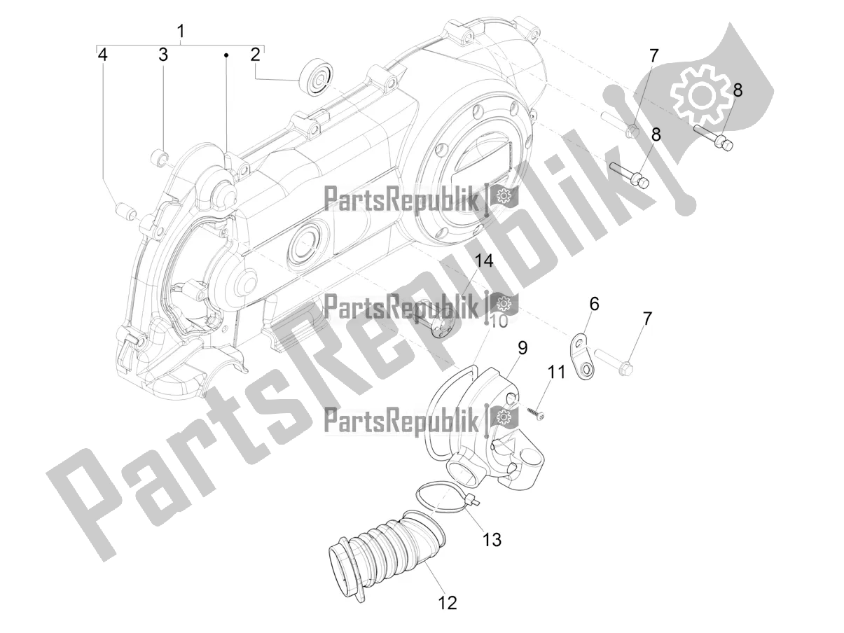 Todas as partes de Tampa Do Cárter - Resfriamento Do Cárter do Vespa Sprint 50 4 T/3V E2 USA 2021