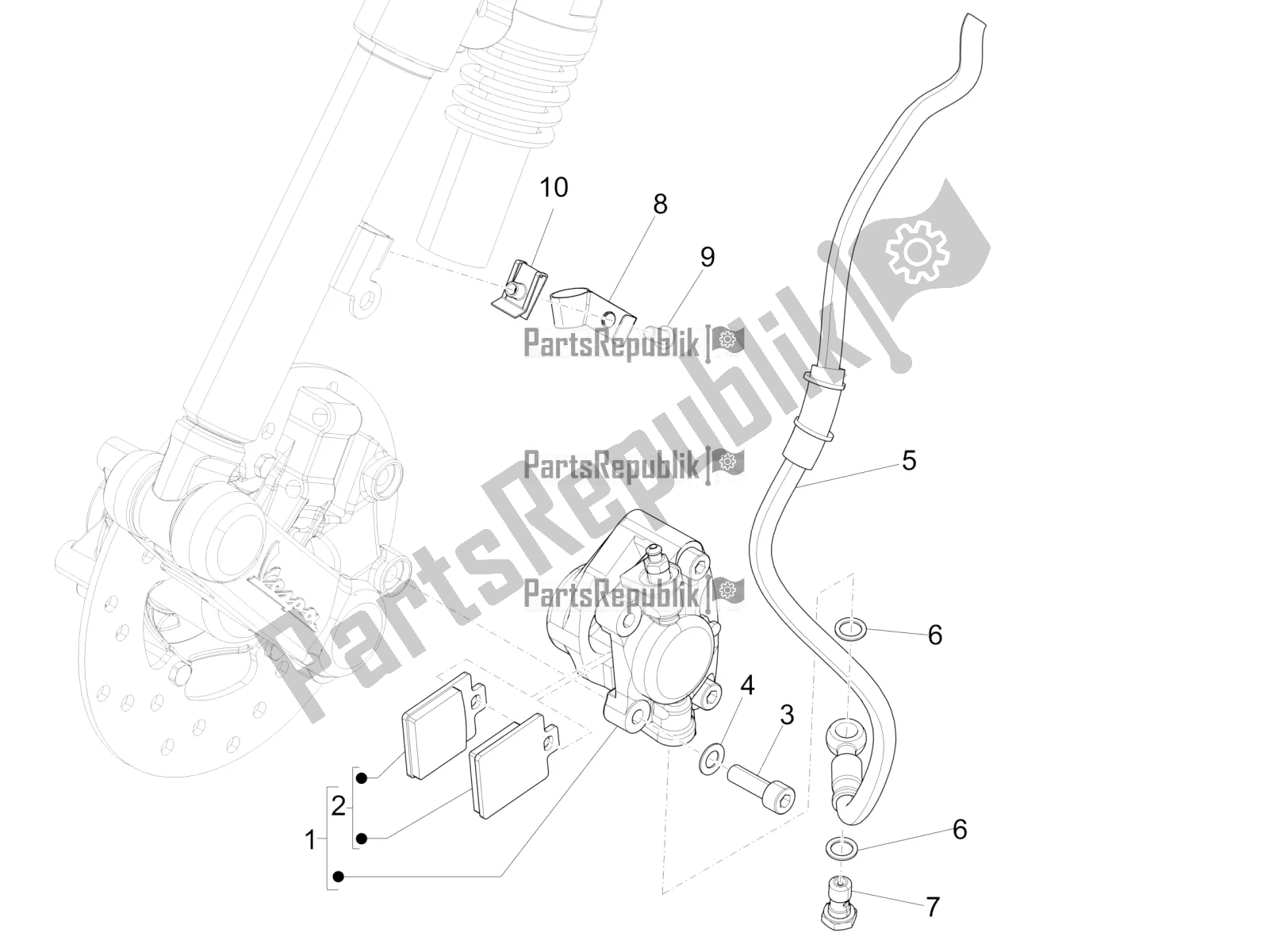 All parts for the Brakes Pipes - Calipers of the Vespa Sprint 50 4T 3V E4 2020
