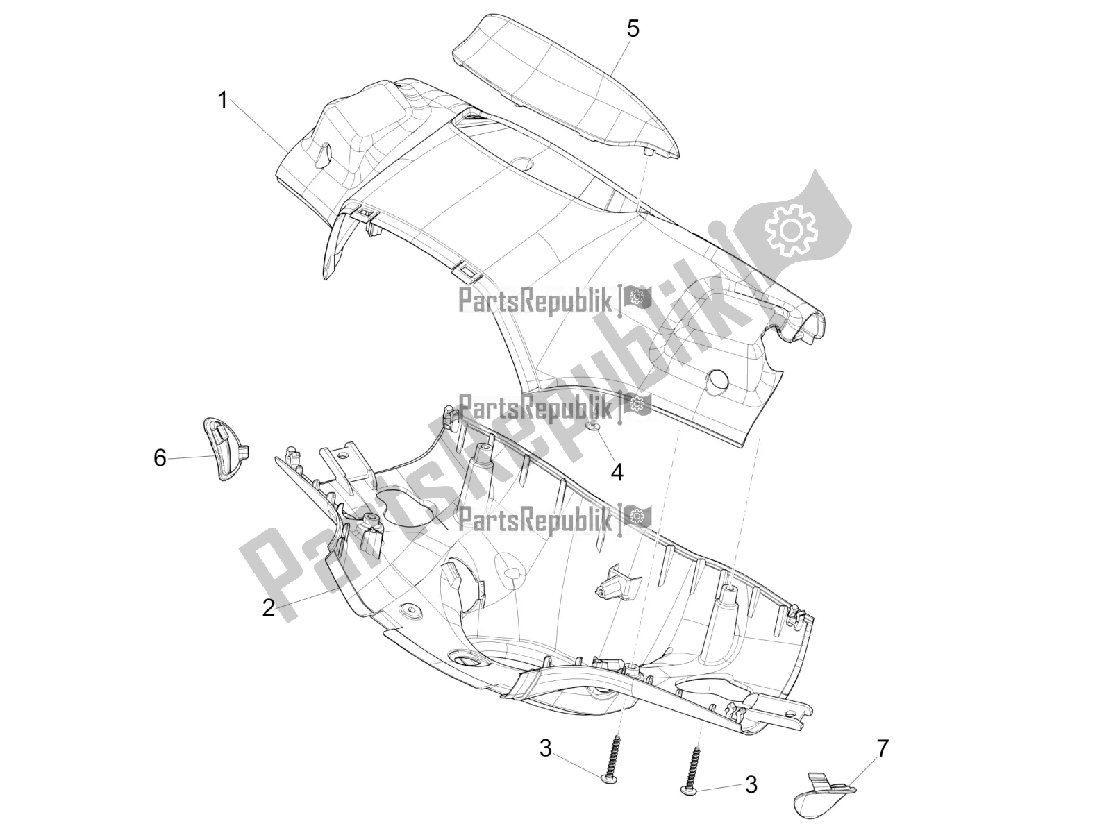 Toutes les pièces pour le Couvertures De Guidon du Vespa Sprint 50 4T 3V E4 2020