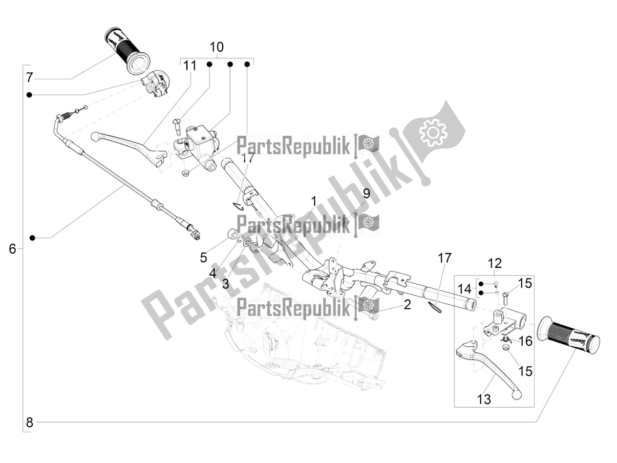 Toutes les pièces pour le Guidon - Master Cil. Du Vespa Sprint 50 4T 3V E4 2020