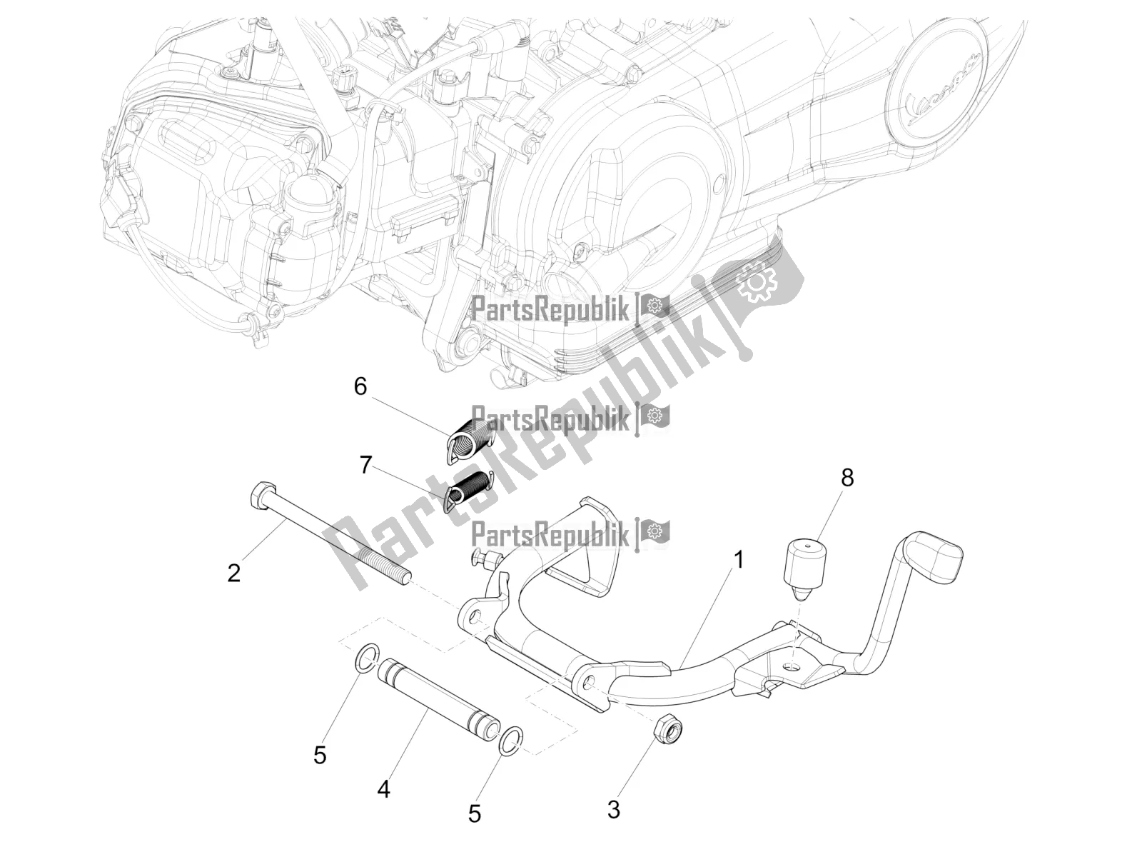 Toutes les pièces pour le Des Stands du Vespa Sprint 50 4T 3V E4 2020
