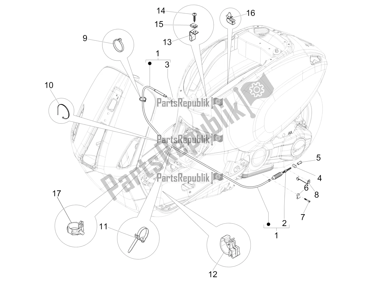 All parts for the Transmissions of the Vespa Sprint 50 4T 3V E4 2020