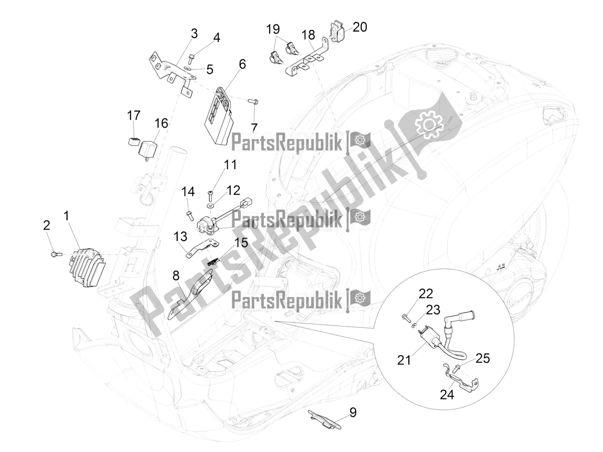 Toutes les pièces pour le Régulateurs De Tension - Unités De Commande électronique (ecu) - H. T. Bobine du Vespa Sprint 50 4T 3V E4 2020