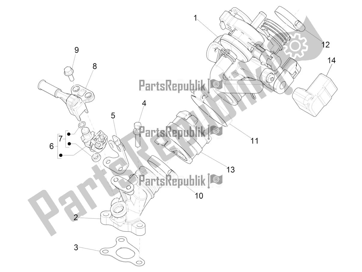 Todas as partes de Throttle Body - Injector - Induction Joint do Vespa Sprint 50 4 T/3V E4 USA 2020