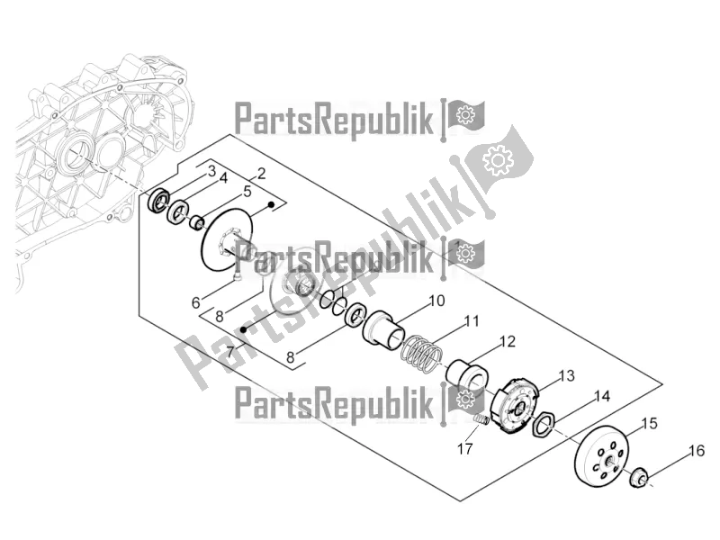 Toutes les pièces pour le Poulie Menée du Vespa Sprint 50 4 T/3V E4 USA 2021