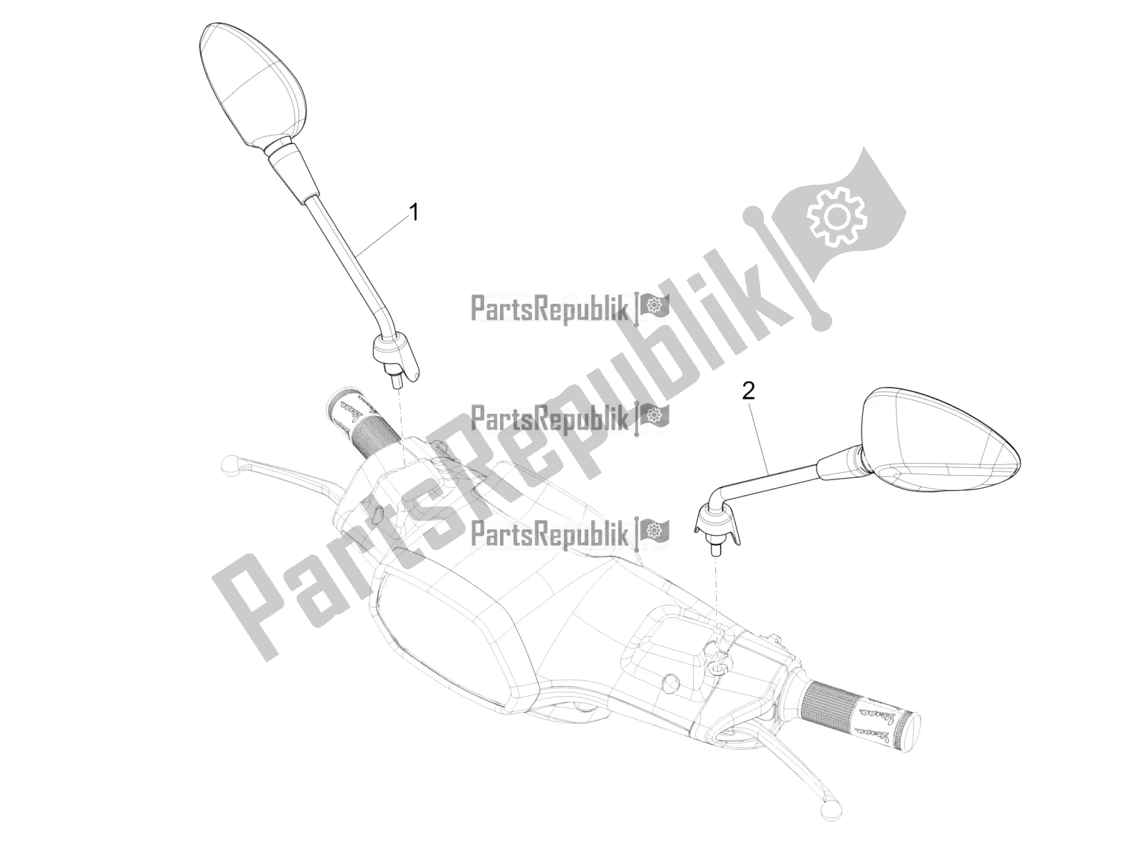 Todas las partes para Espejo / S De Conducción de Vespa Sprint 50 4 T/3V E4 USA 2021