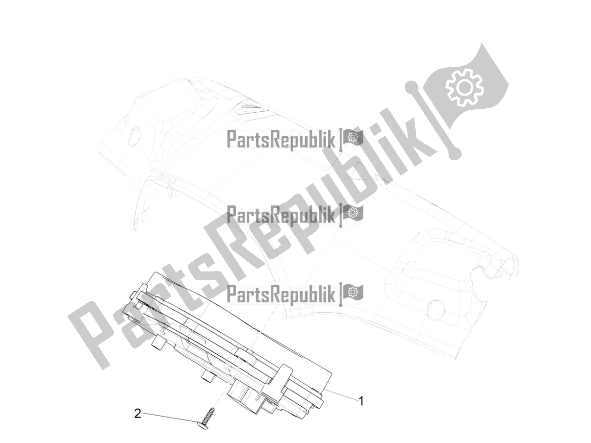 Tutte le parti per il Combinazione Metro - Cruscotto del Vespa Sprint 50 4 T/3V E4 USA 2021