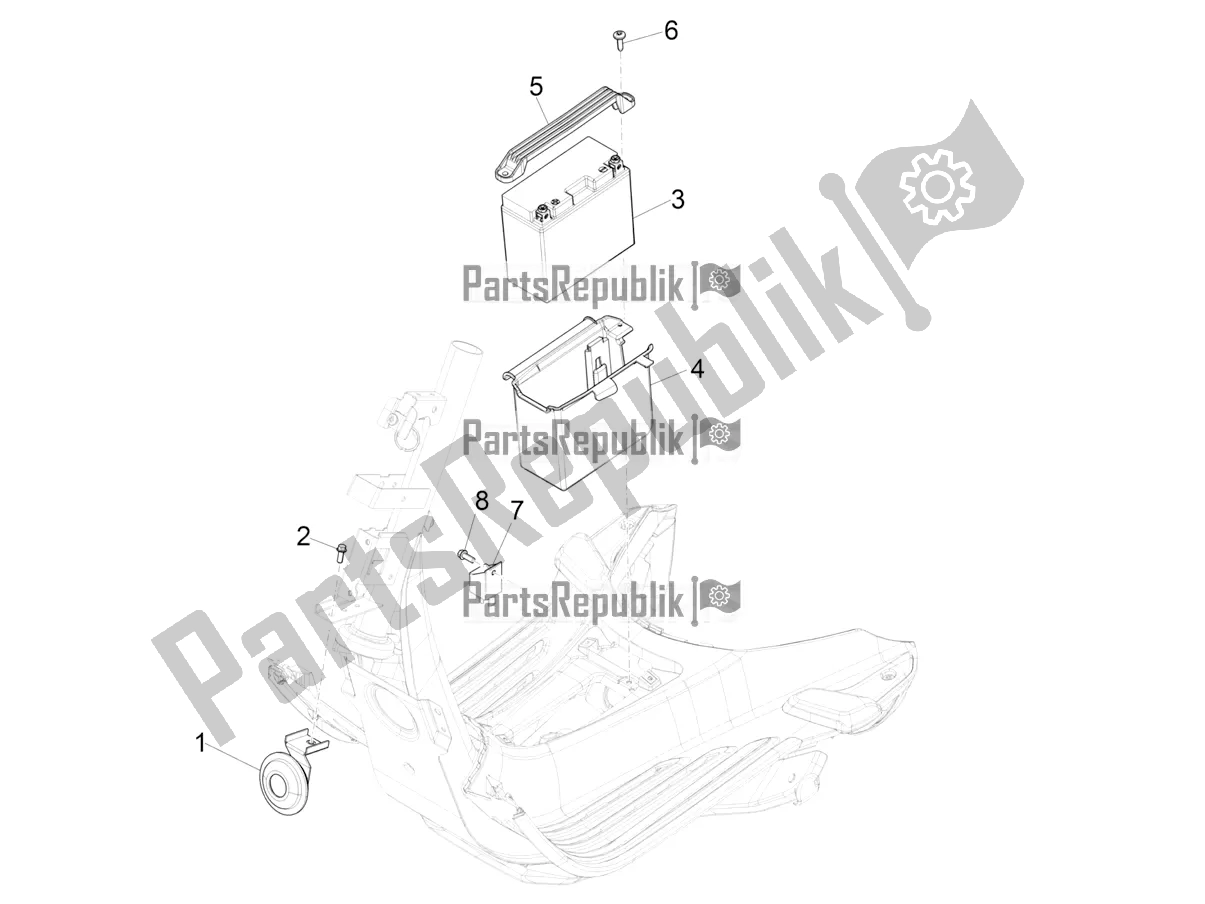 Todas las partes para Interruptores De Control Remoto - Batería - Bocina de Vespa Sprint 50 4 T/3V E4 USA 2021