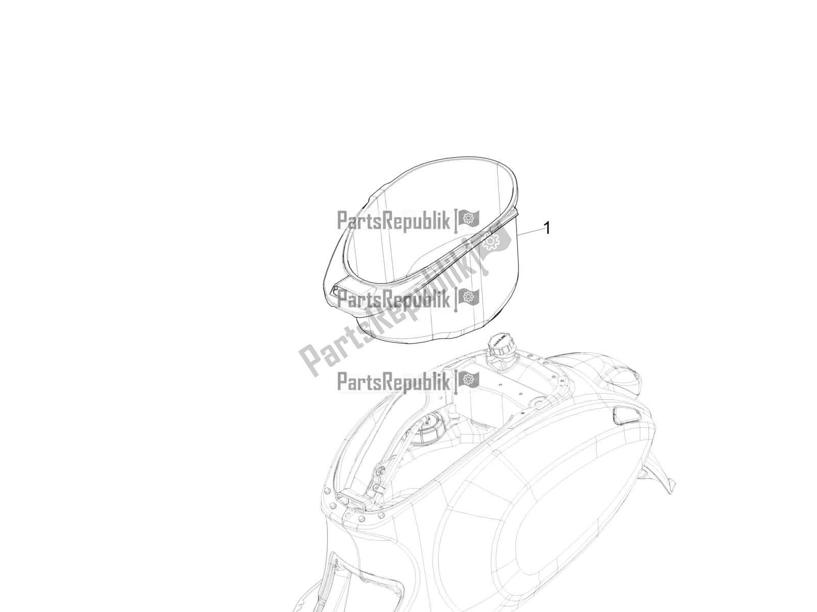 Toutes les pièces pour le Logement De Casque - Sous La Selle du Vespa Sprint 50 4 T/3V E4 USA 2022