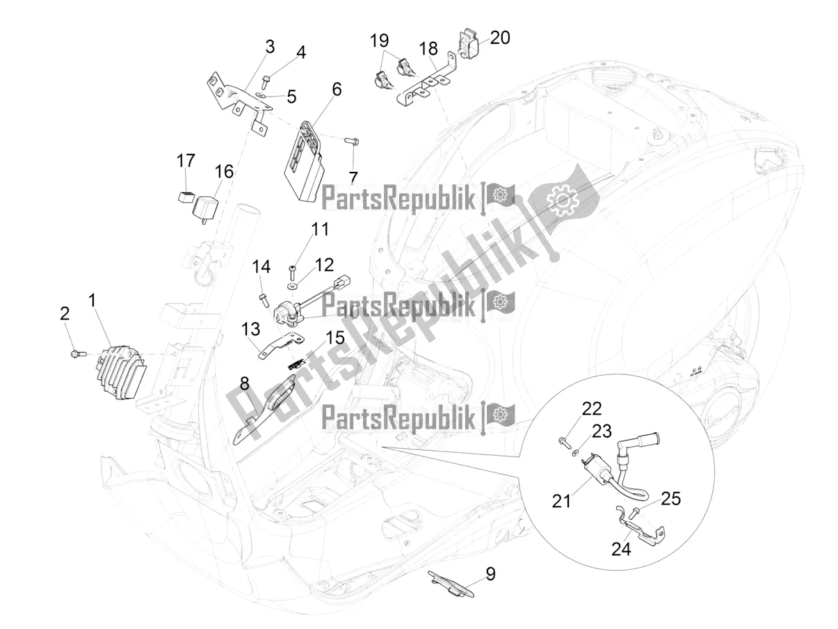 All parts for the Voltage Regulators - Electronic Control Units (ecu) - H. T. Coil of the Vespa Sprint 50 4 T/3V E4 USA 2022