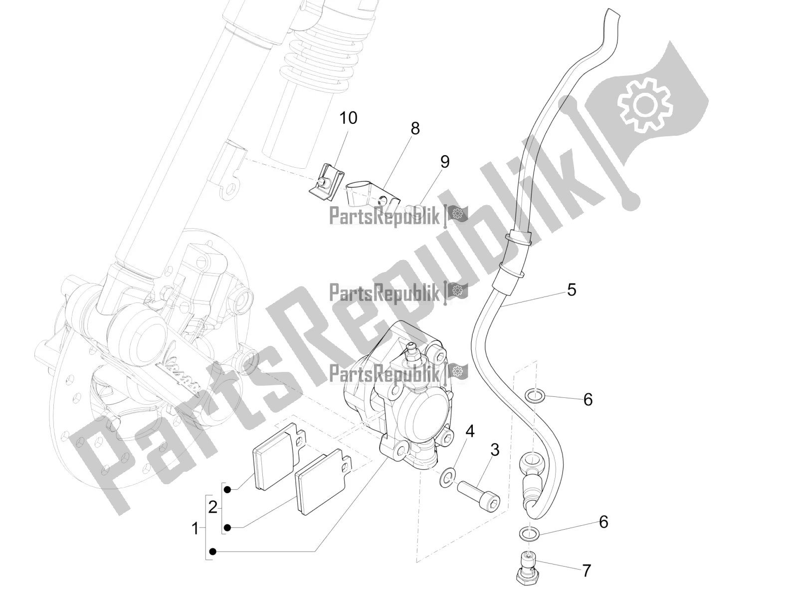 All parts for the Brakes Pipes - Calipers of the Vespa Sprint 50 4T 3V E5 2020