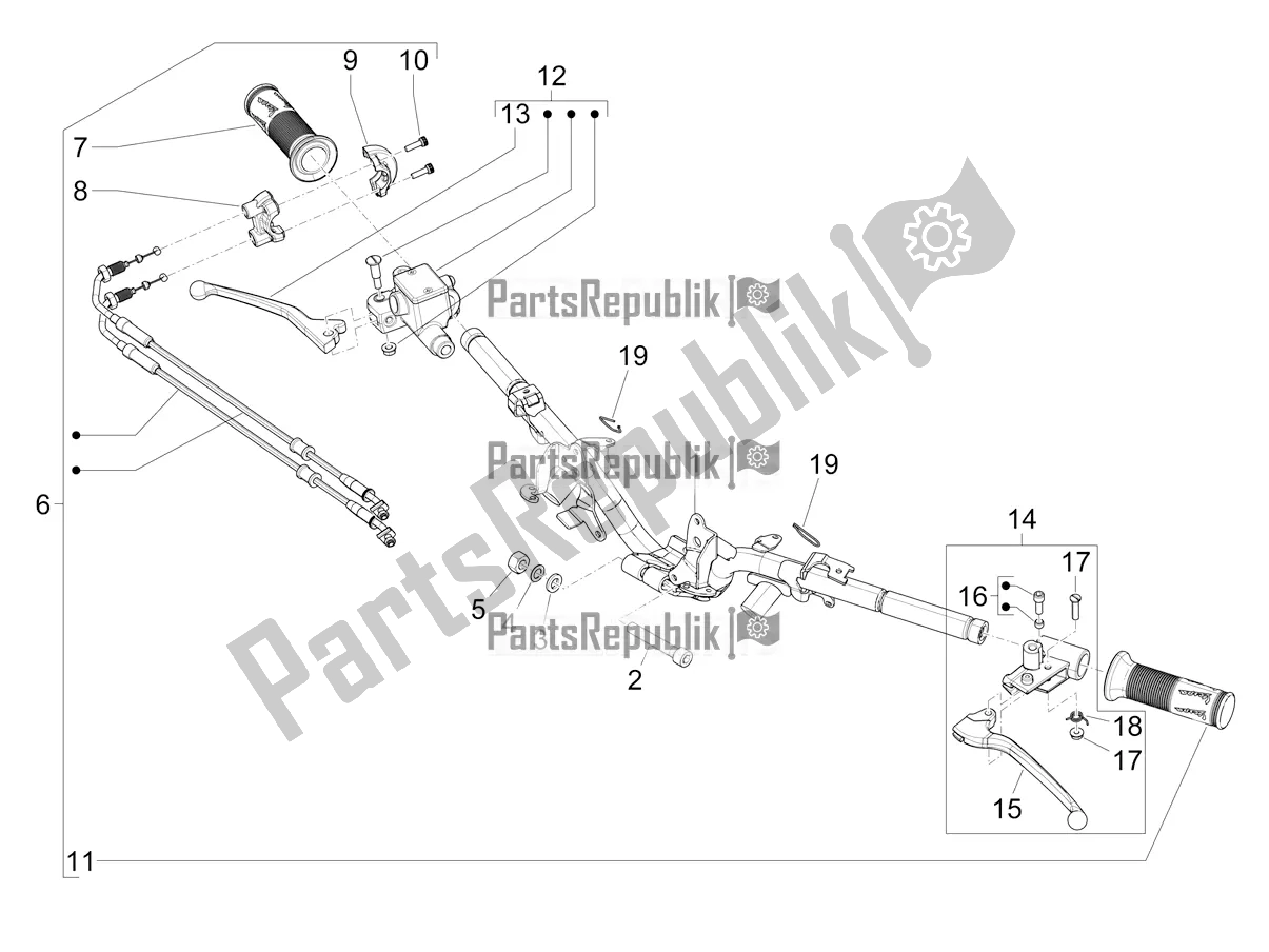 Toutes les pièces pour le Guidon - Master Cil. Du Vespa Sprint 50 4T 3V E5 2020