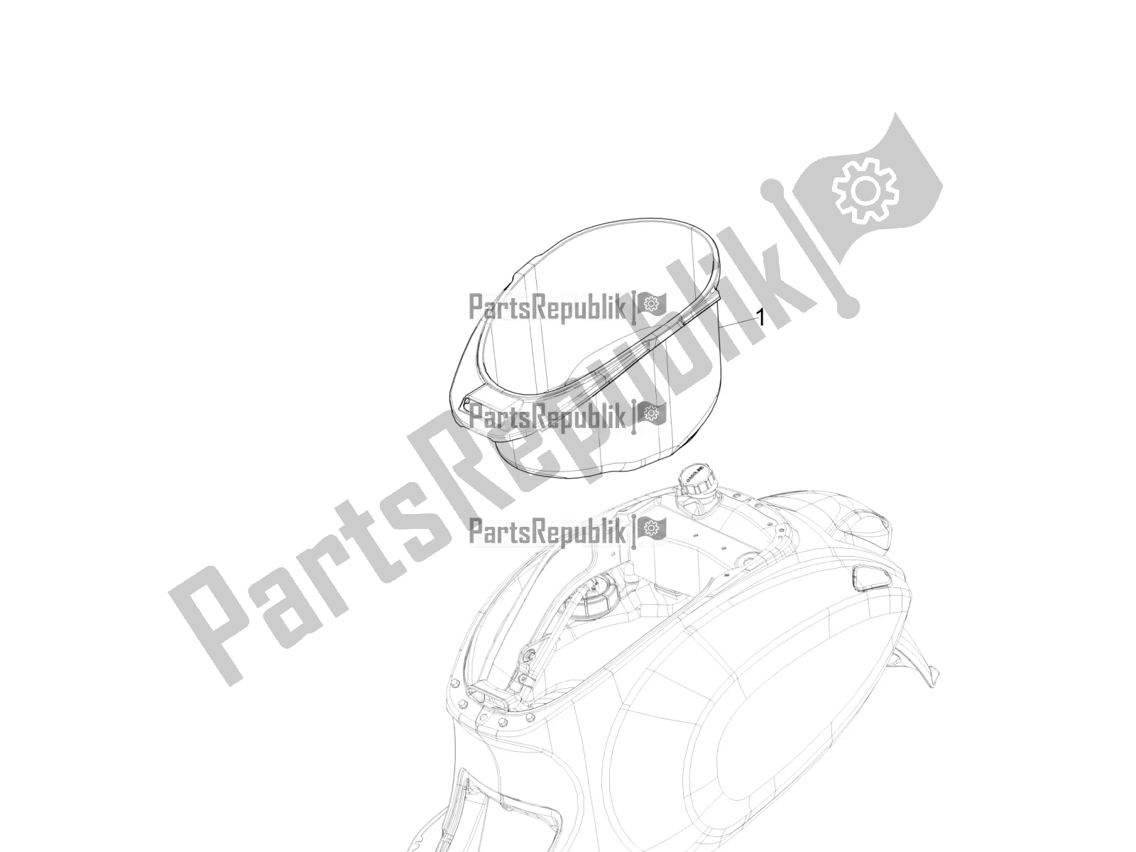 Toutes les pièces pour le Logement De Casque - Sous La Selle du Vespa Sprint 50 4T 3V E5 2020