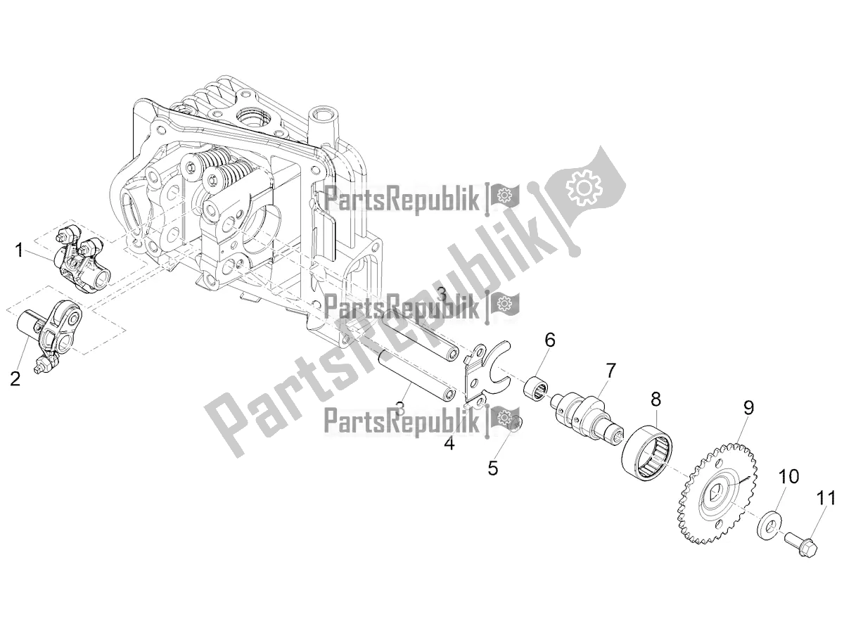 Toutes les pièces pour le Leviers à Bascule Support Unité du Vespa Sprint 50 4T 3V E5 2020