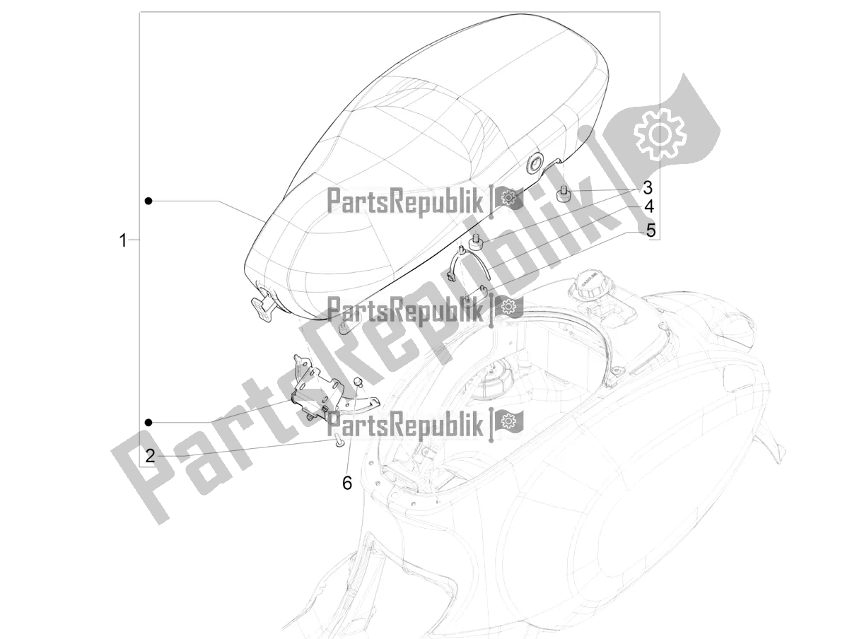 Toutes les pièces pour le Selle / Sièges du Vespa Sprint 50 4T 3V E5 2020