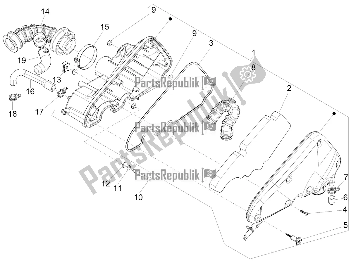 Toutes les pièces pour le Filtre à Air du Vespa Sprint 50 4T 3V E5 2021