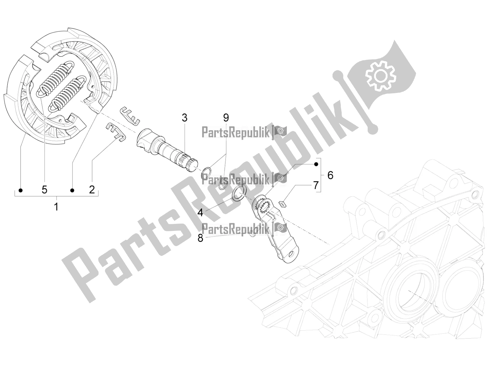 Todas as partes de Freio Traseiro - Mandíbula De Freio do Vespa Sprint 50 4T 3V E5 2021