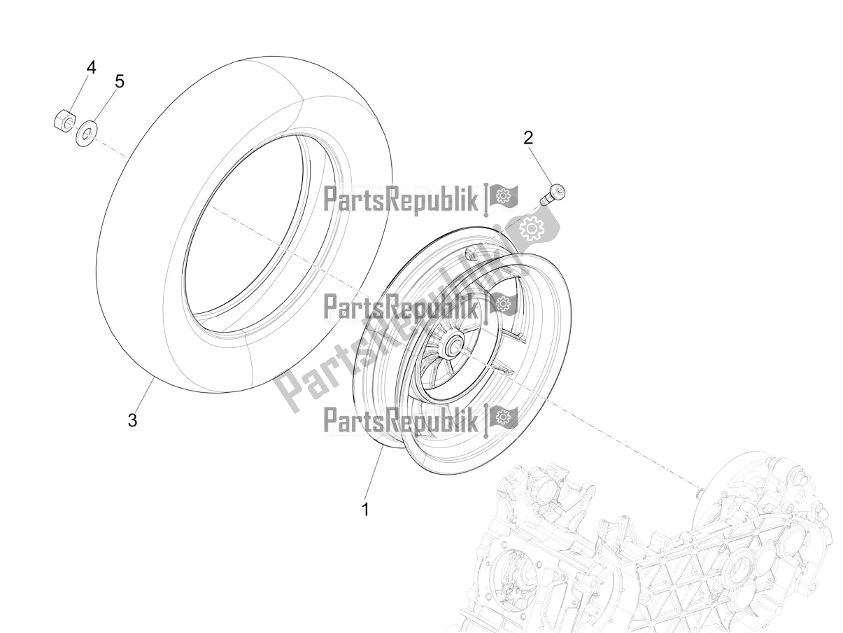 Todas as partes de Roda Traseira do Vespa Sprint 50 4T 3V E5 2021