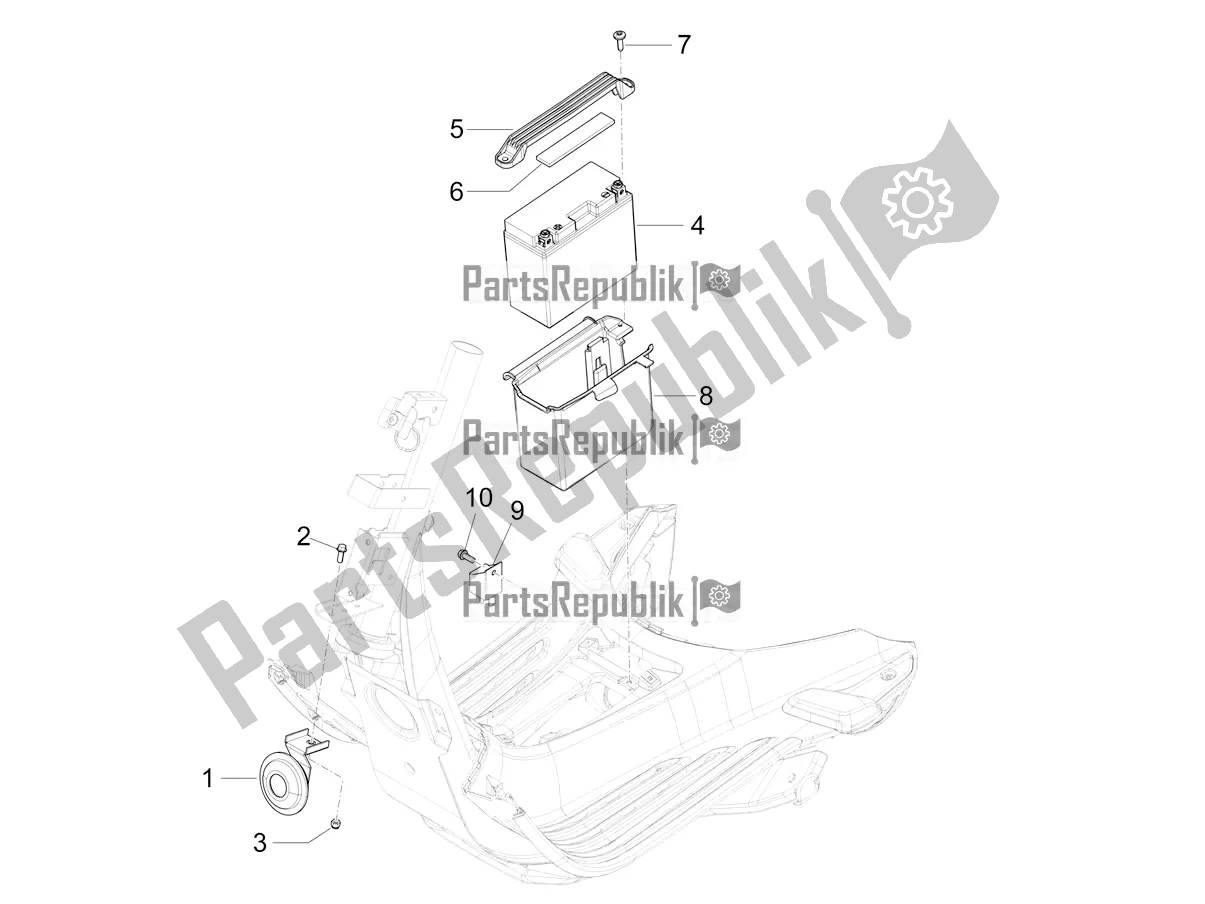 Toutes les pièces pour le Télécommandes - Batterie - Klaxon du Vespa Sprint 50 4T 3V E5 2021