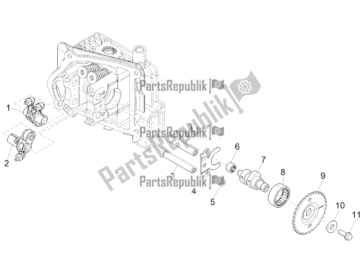 Todas as partes de Unidade De Suporte De Alavancas Oscilantes do Vespa Sprint 50 4T 3V E5 2021