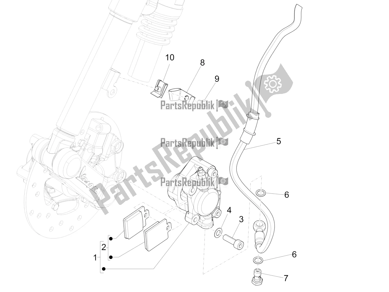Wszystkie części do Przewody Hamulcowe - Zaciski Vespa Sprint 50 4T 3V E5 2022