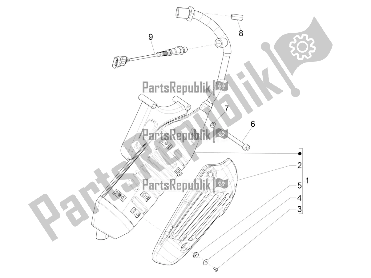 Todas las partes para Silenciador de Vespa Sprint 50 4T 3V E5 2022