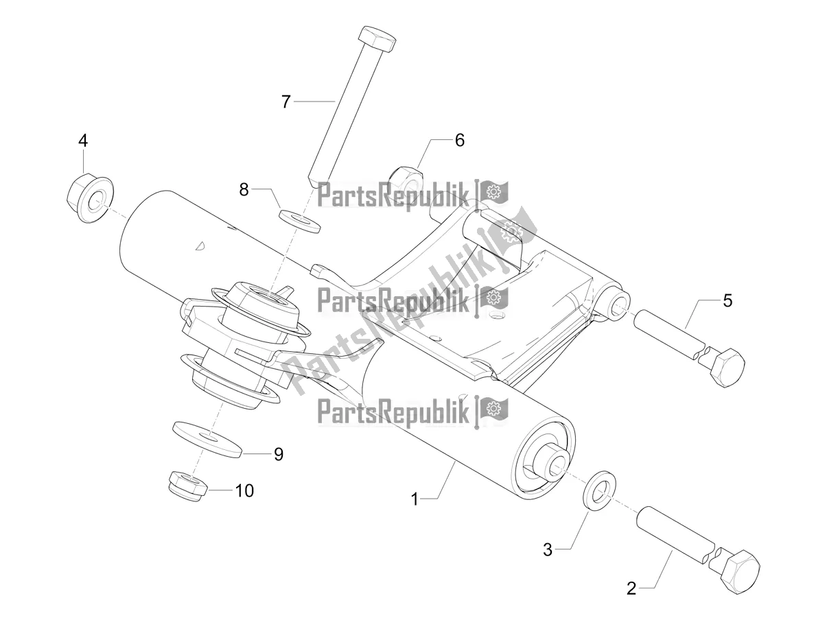 Alle onderdelen voor de Zwaaiende Arm van de Vespa Sprint 50 4T 3V E5 2022