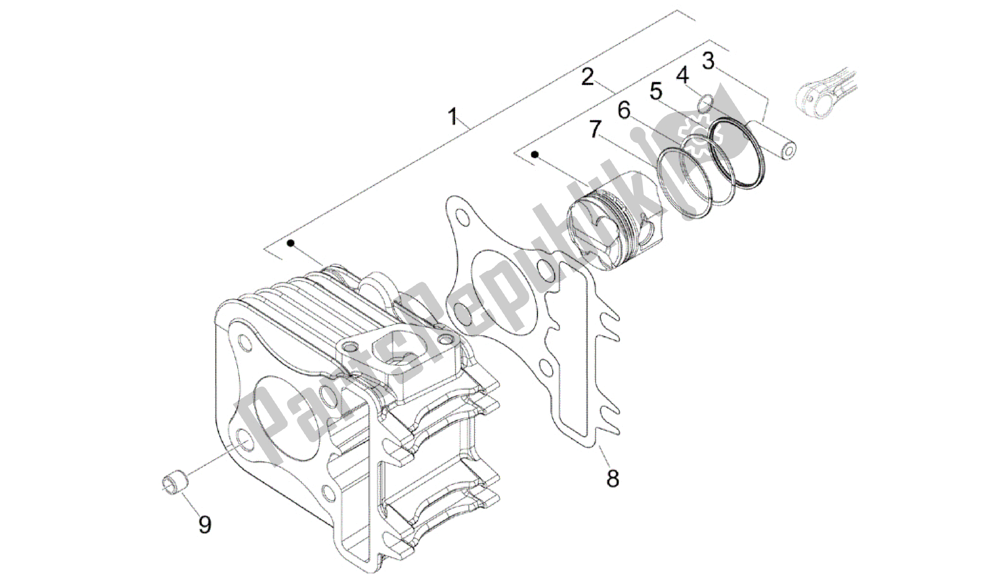 Toutes les pièces pour le Unité Cylindre-piston-axe De Poignet du Vespa Sprint 50 2014