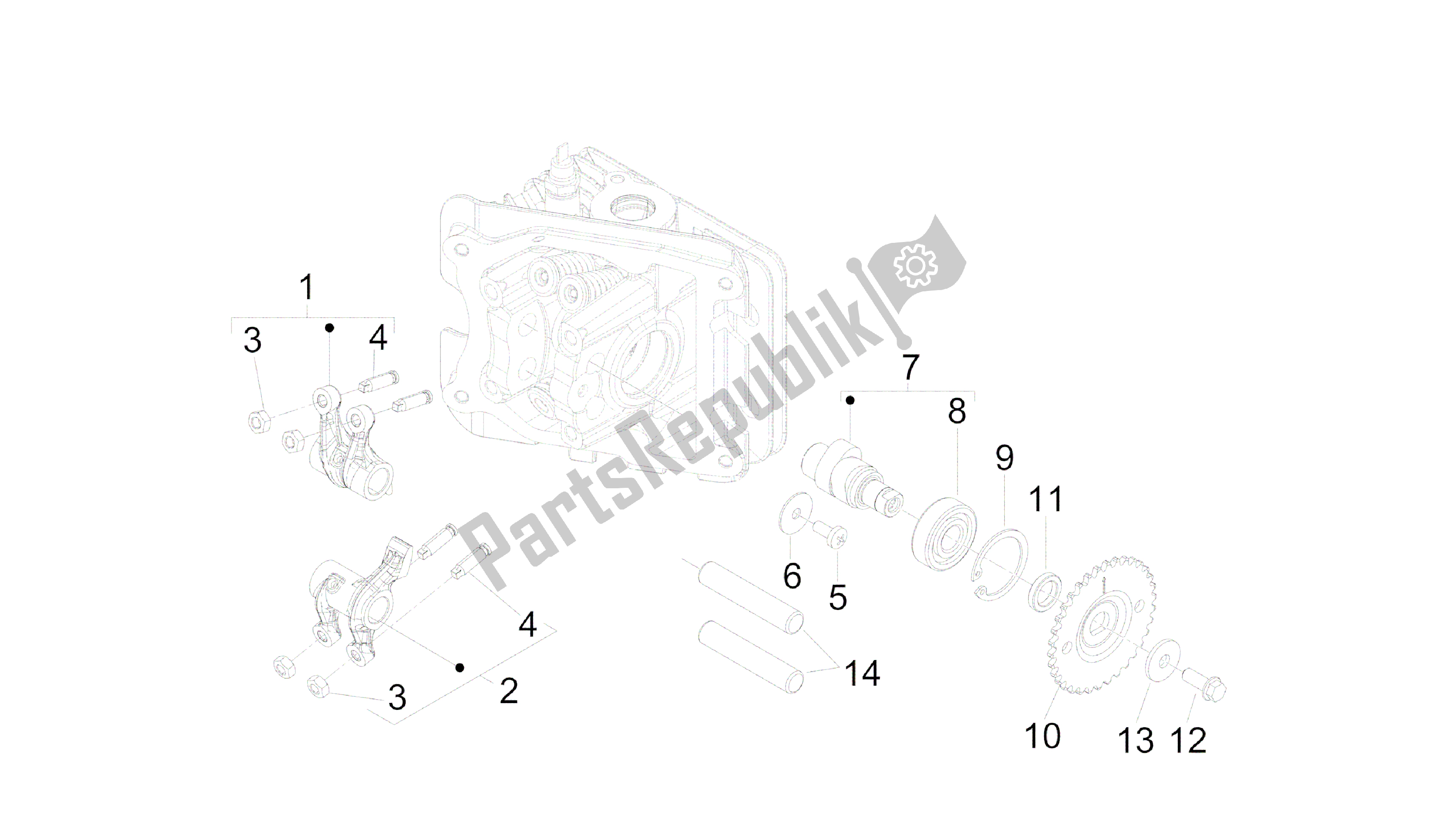 Todas las partes para Unidad De Soporte De Palancas Oscilantes de Vespa Sprint 50 2014