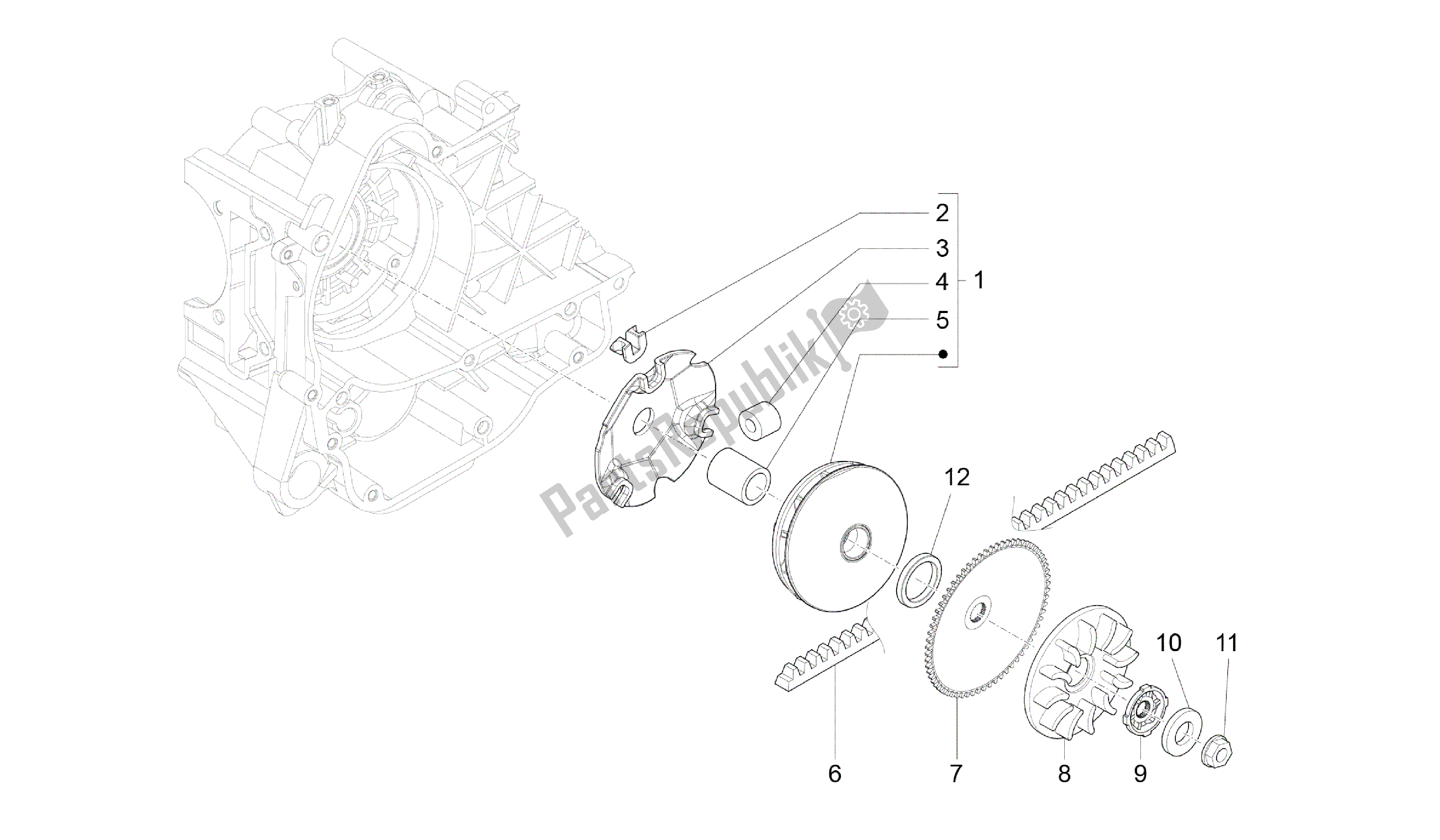 Todas las partes para Polea Motriz de Vespa Sprint 50 2014