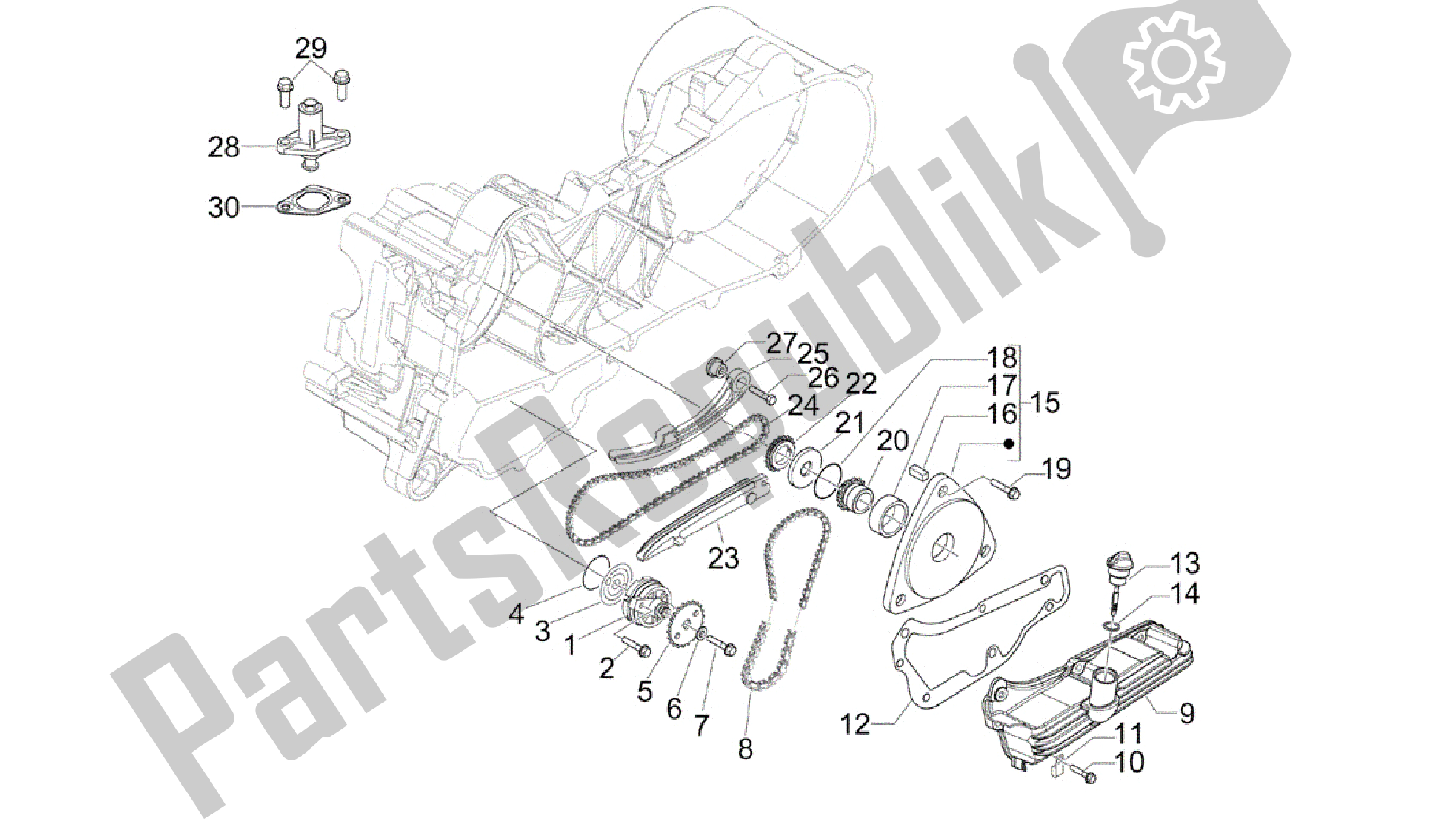 Tutte le parti per il Pompa Dell'olio del Vespa Sprint 50 2014