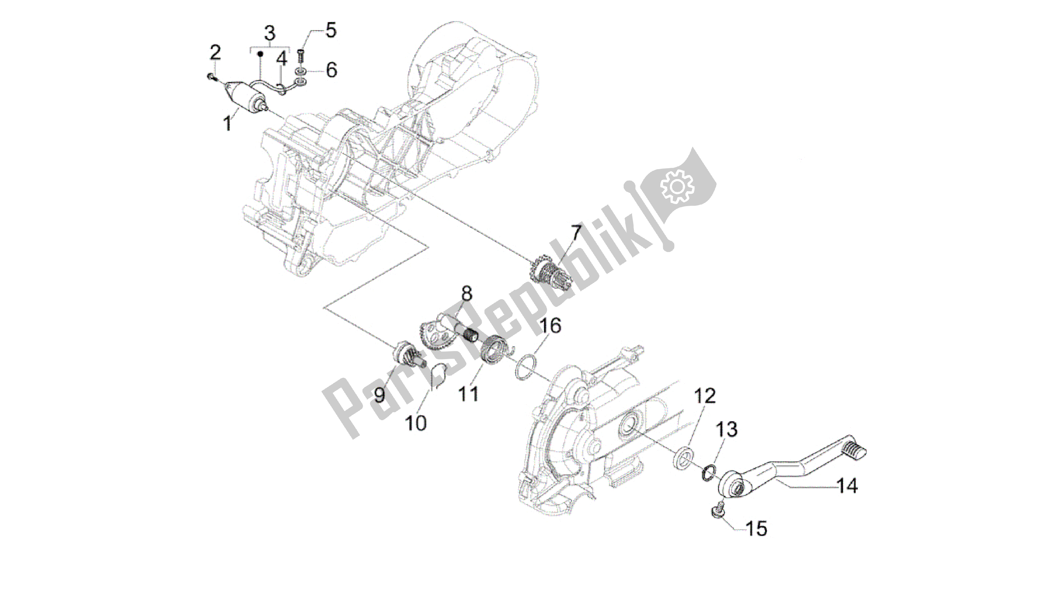 All parts for the Stater - Electric Starter of the Vespa Sprint 50 2014