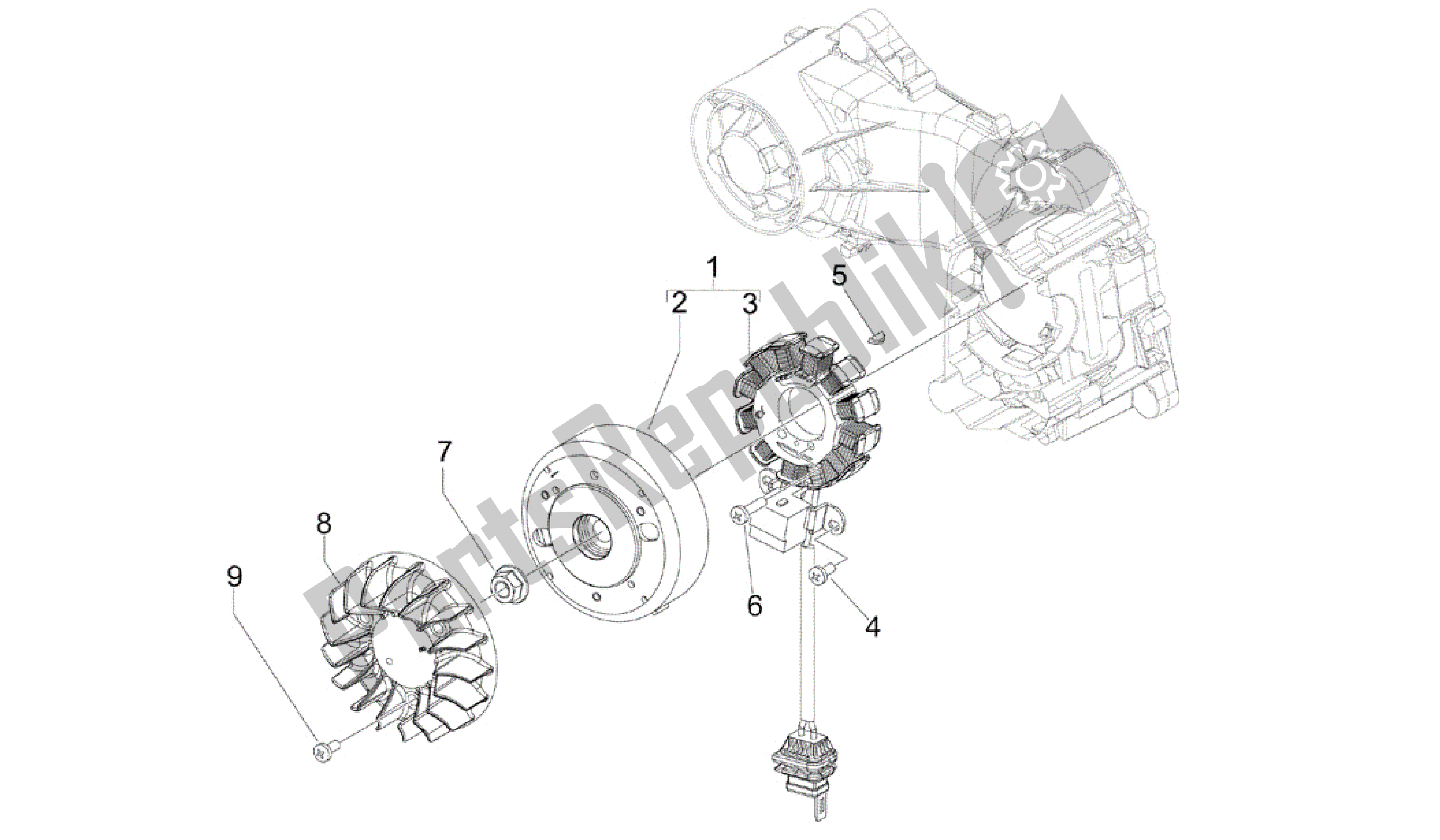 Tutte le parti per il Volano Magneto del Vespa Sprint 50 2014