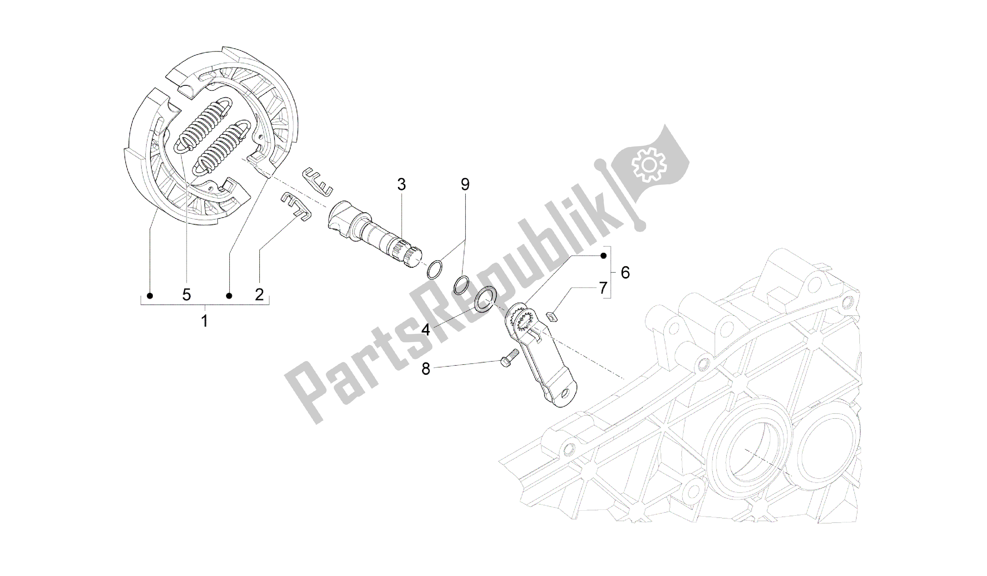 Alle onderdelen voor de Achterrem - Remklauw van de Vespa Sprint 50 2014