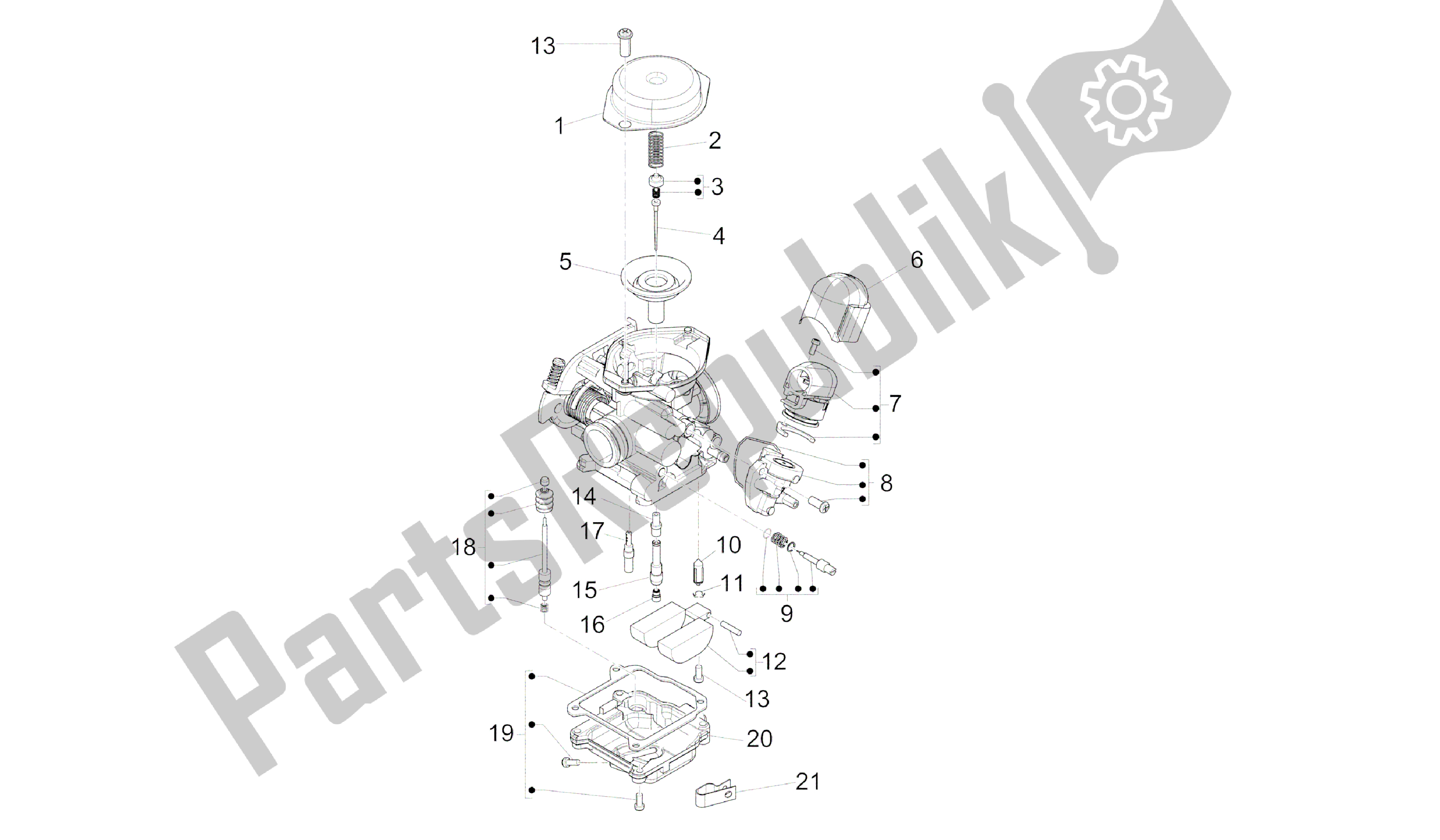 Todas las partes para Componentes Del Carburador de Vespa Sprint 50 2014