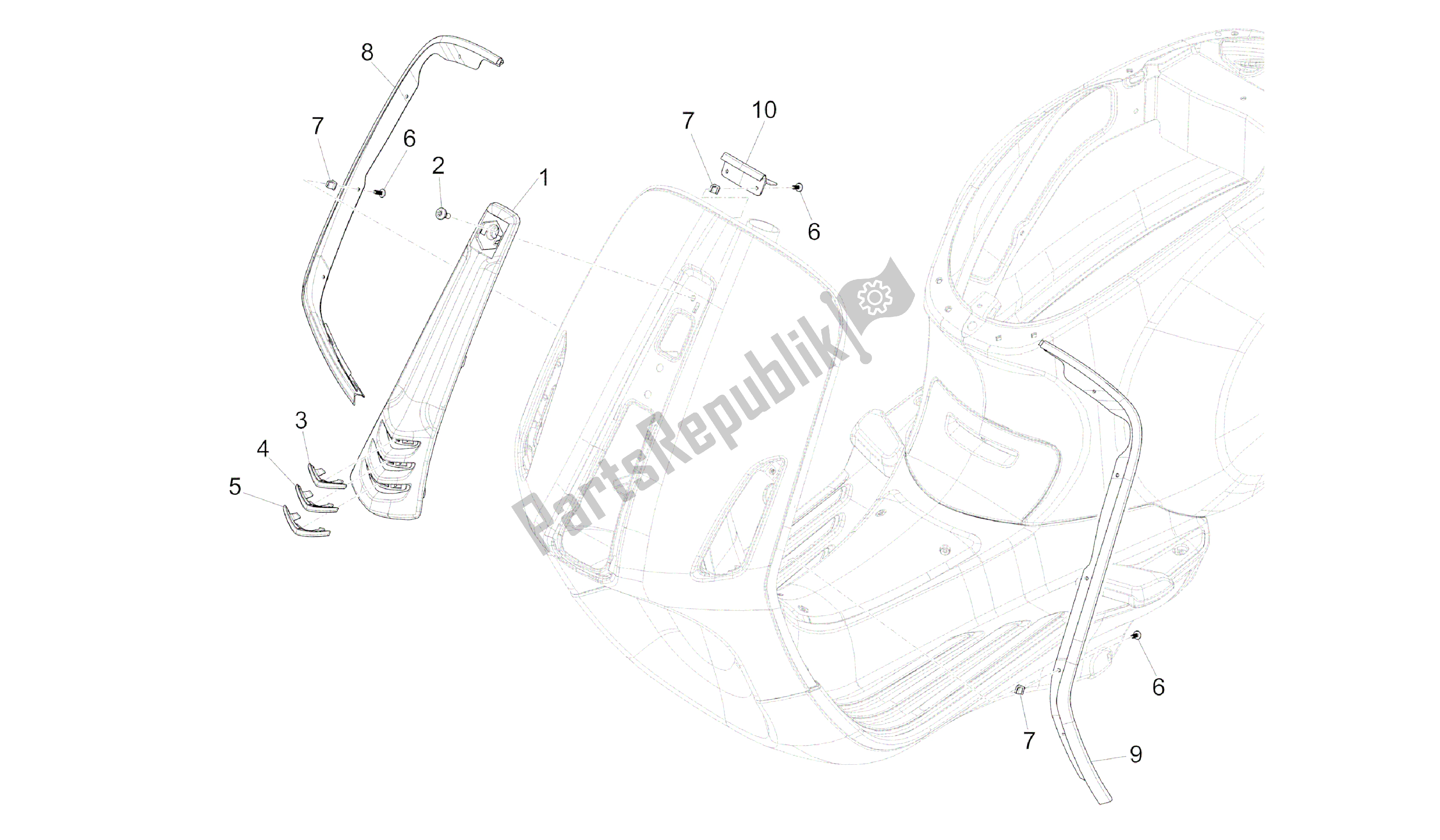 Todas las partes para Escudo Delantero de Vespa Sprint 50 2014