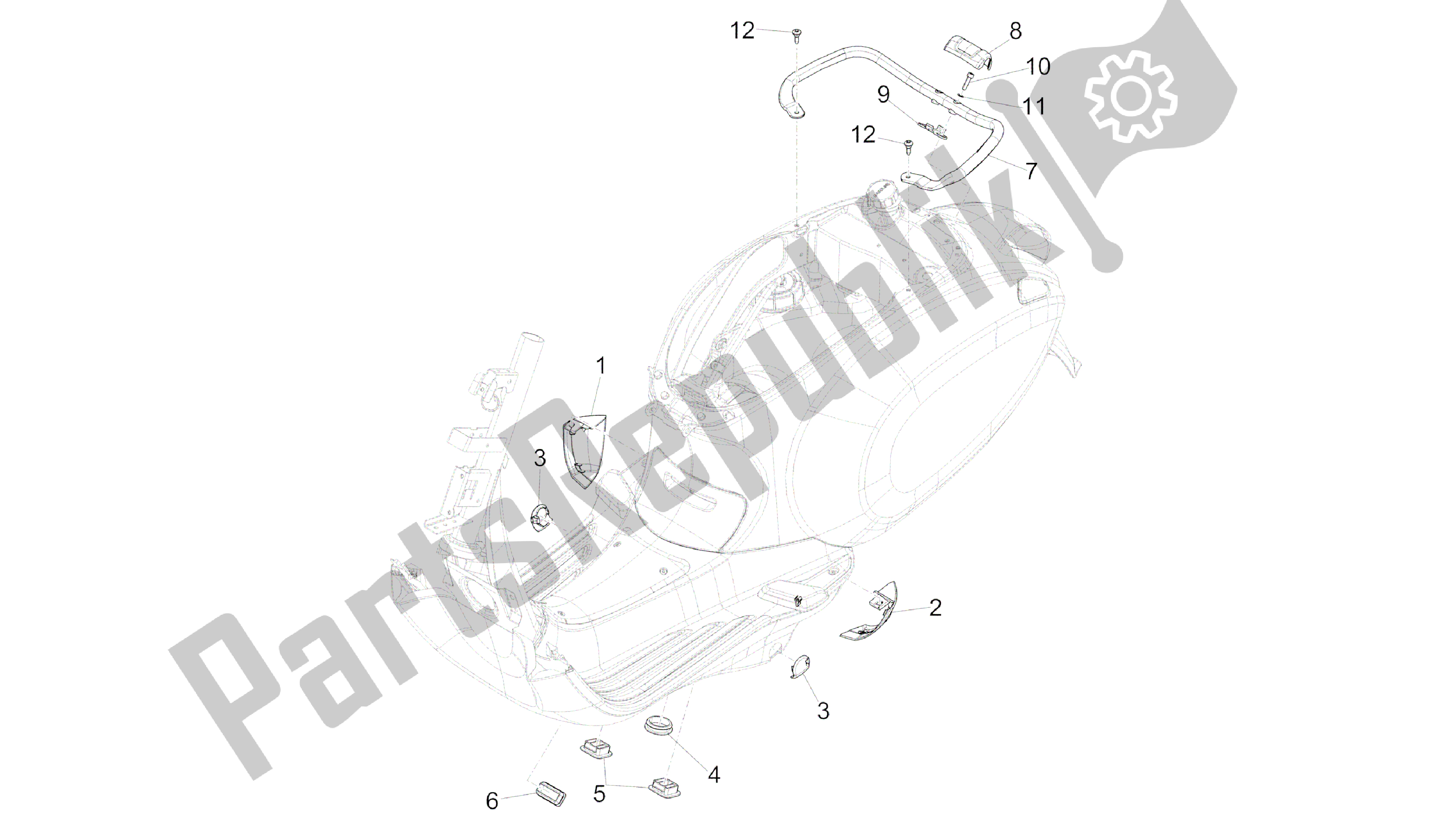 Toutes les pièces pour le Couvercle Latéral - Spoiler du Vespa Sprint 50 2014