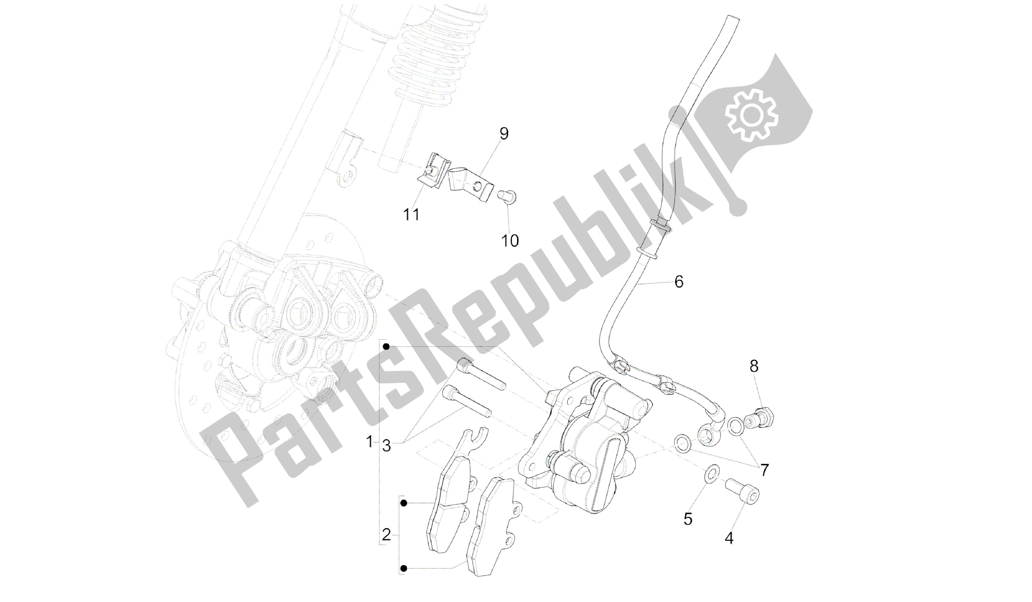 Alle onderdelen voor de Remleidingen - Remklauwen van de Vespa Sprint 50 2014