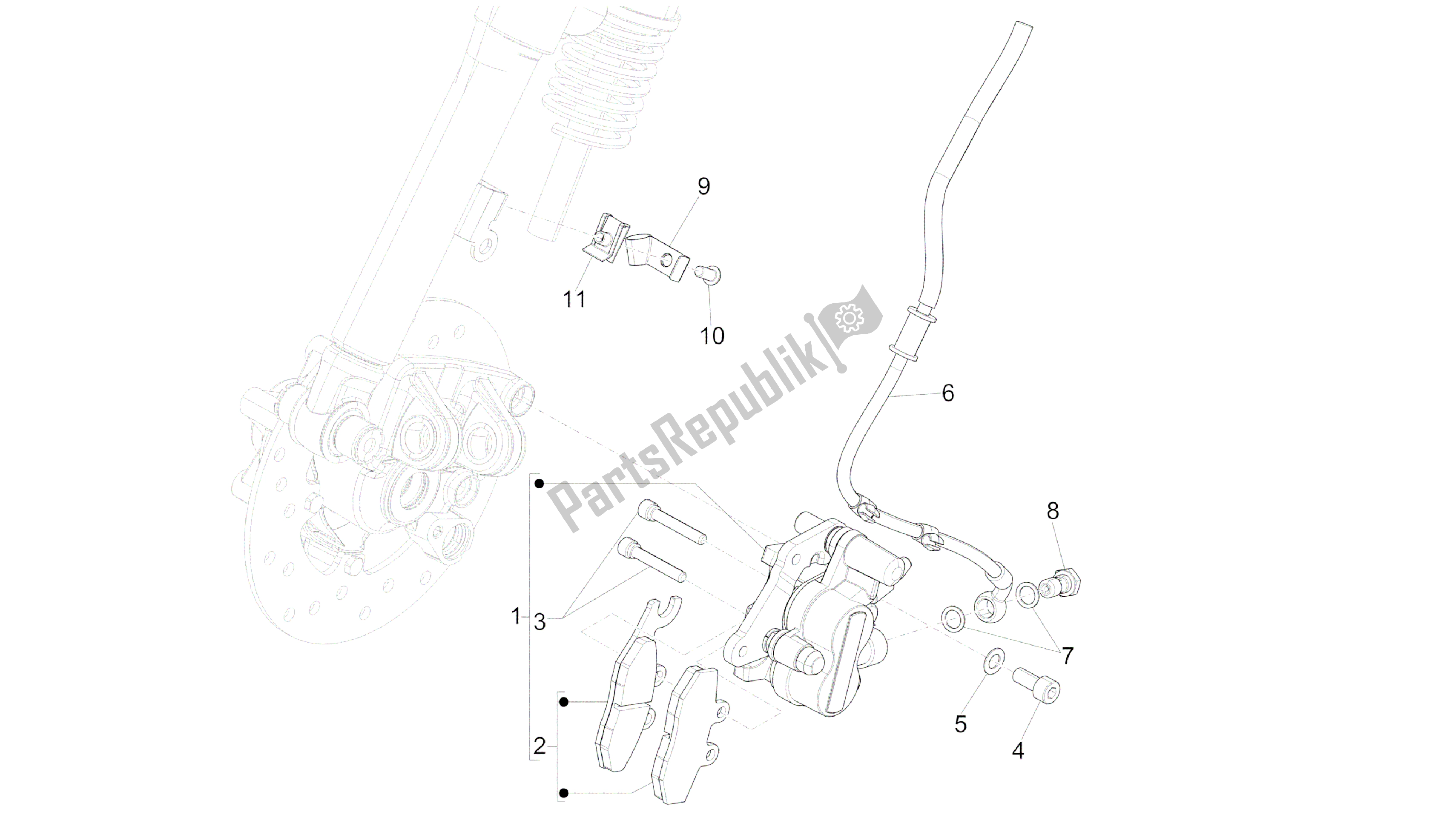 All parts for the Brakes Pipes - Calipers of the Vespa Sprint 50 2014