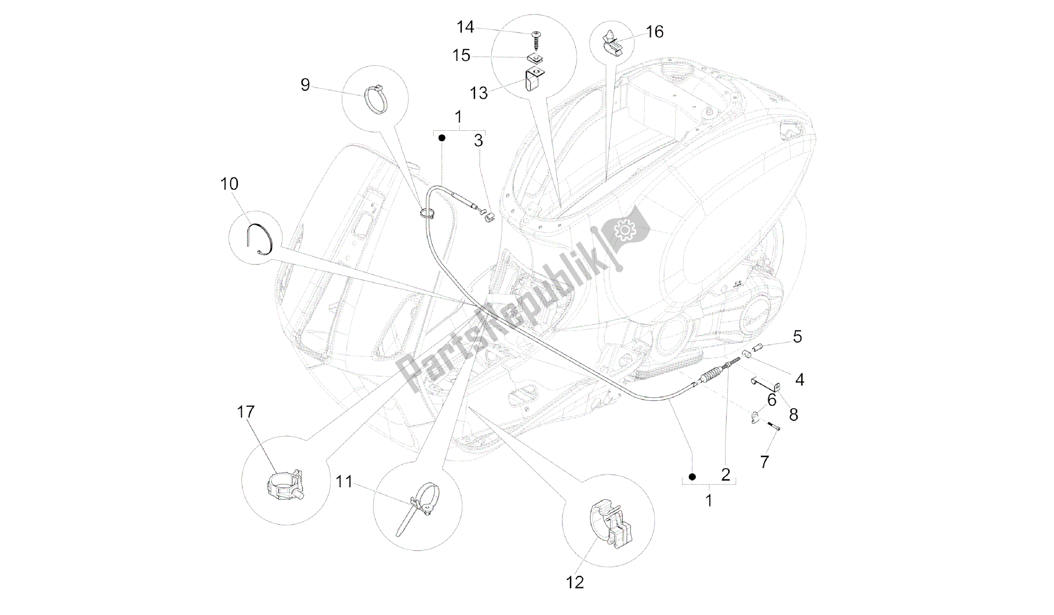 All parts for the Transmissions of the Vespa Sprint 50 2014