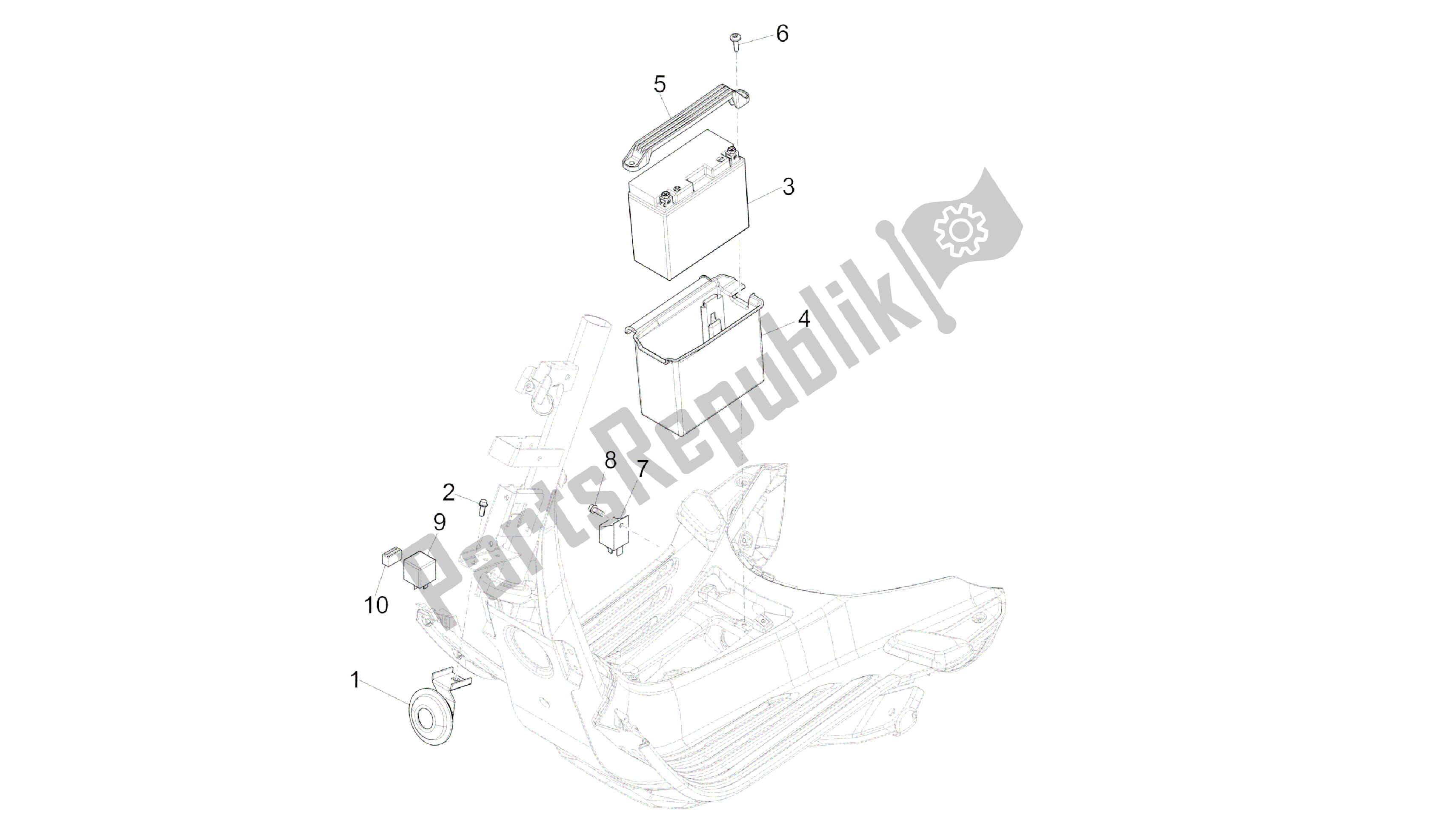 All parts for the Remote Control Switches - Battery - Horn of the Vespa Sprint 50 2014