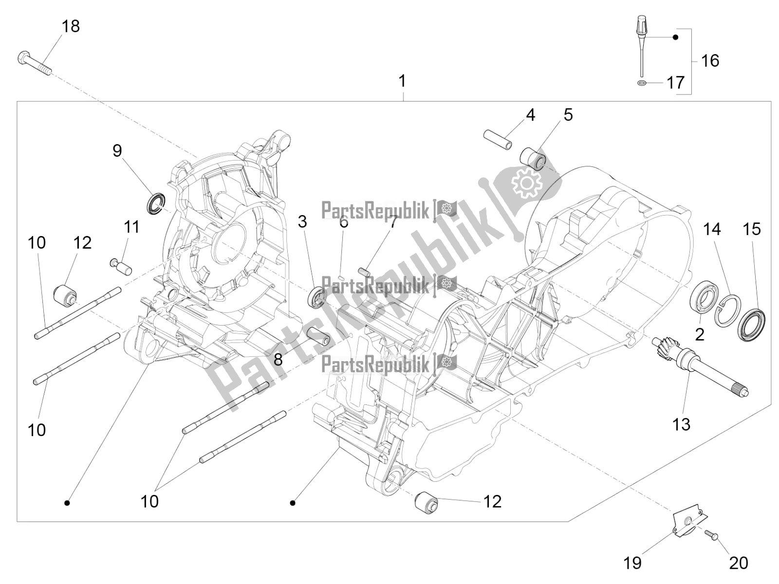 Todas las partes para Caja Del Cigüeñal de Vespa Sprint 50 4T 4V 2016