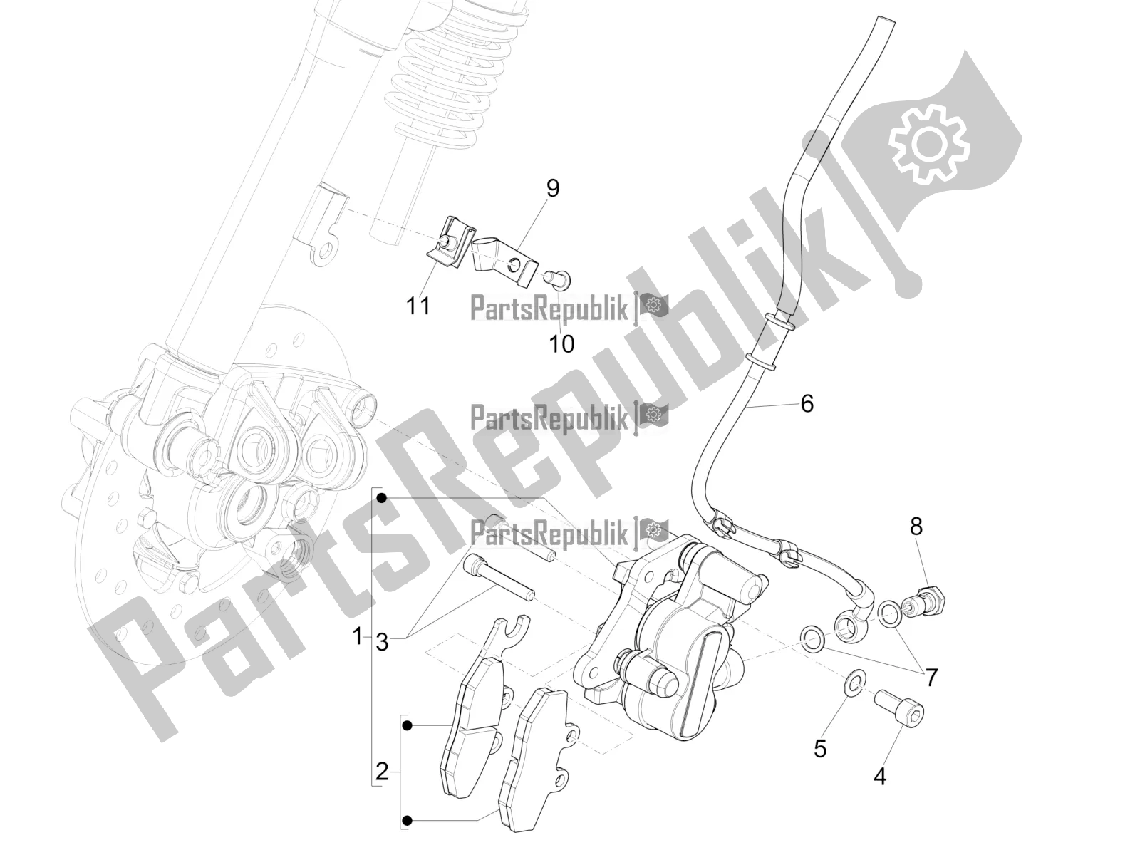 All parts for the Brakes Pipes - Calipers of the Vespa Sprint 50 4T 4V 2017