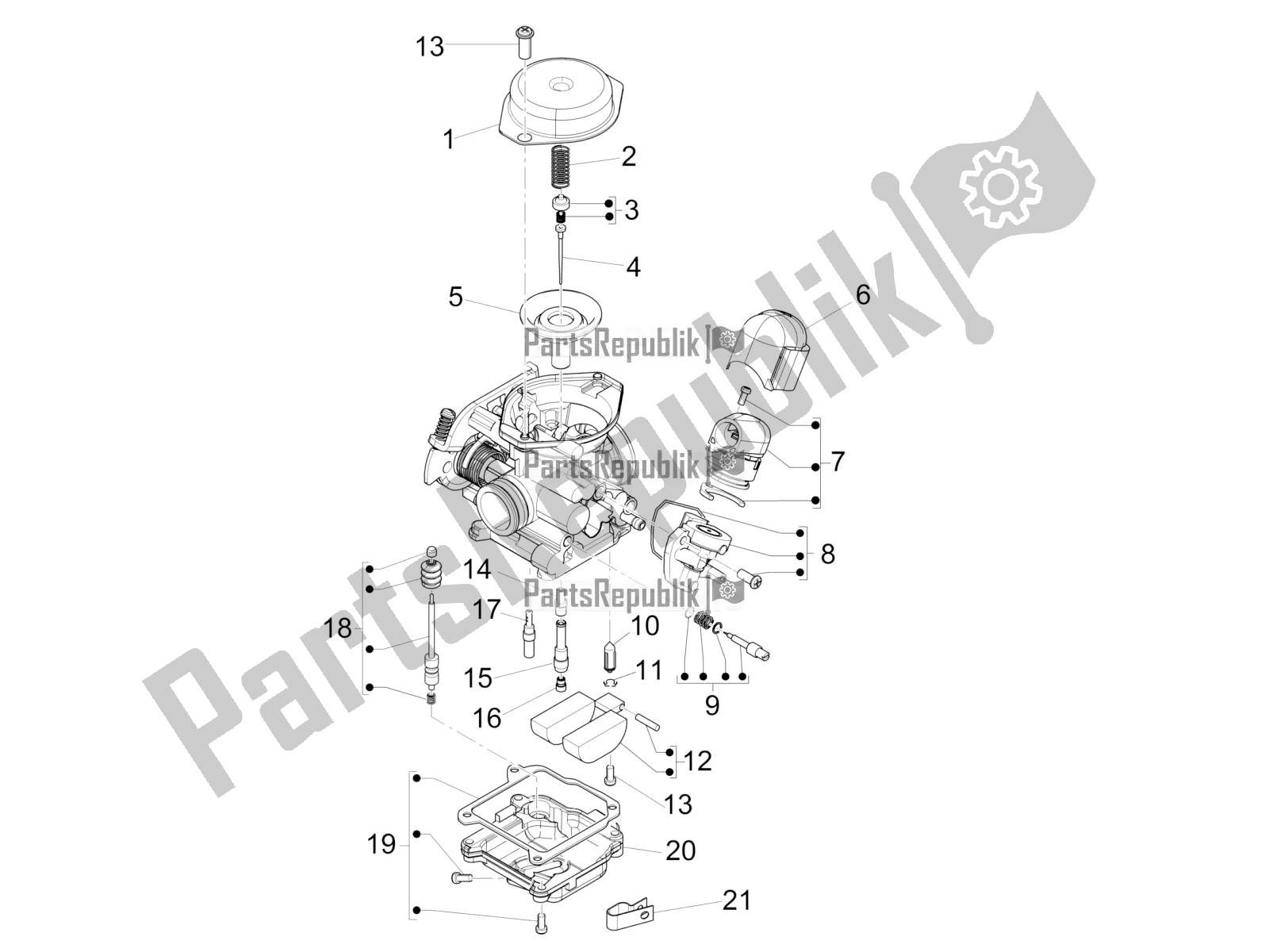 Todas las partes para Componentes Del Carburador de Vespa Sprint 50 4T 4V 2017