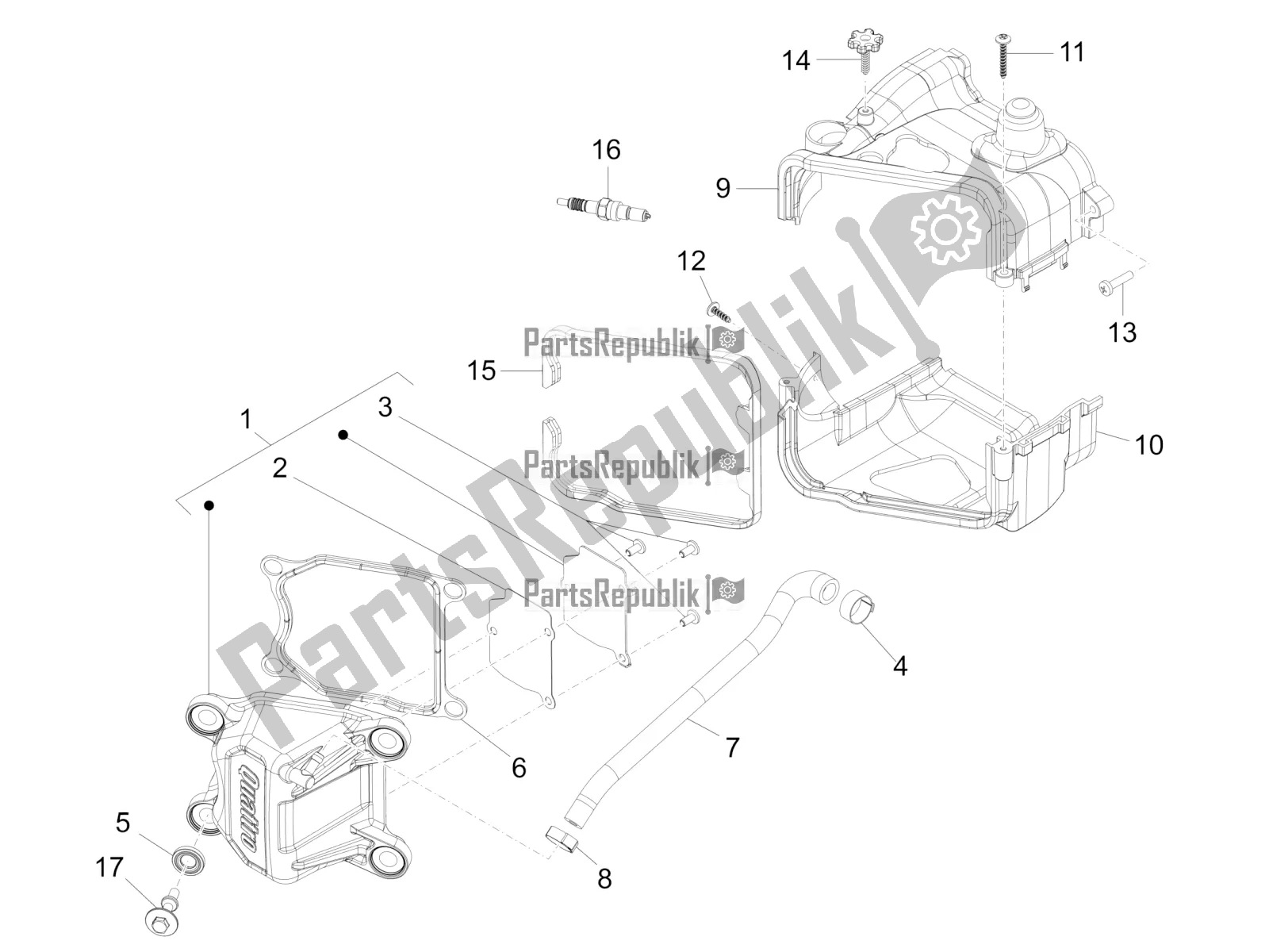 Todas las partes para Cubierta De Tapa De Cilindro de Vespa Sprint 50 4T 4V 2017